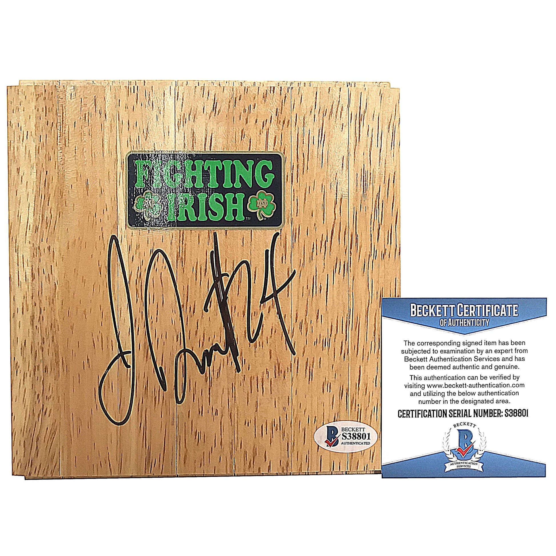 Floorboards- Autographed- Jewell Loyd Signed ND Fighting Irish Logo 6x6 Floor Board, Proof- Seattle Storm - Beckett BAS Authentication - 301a