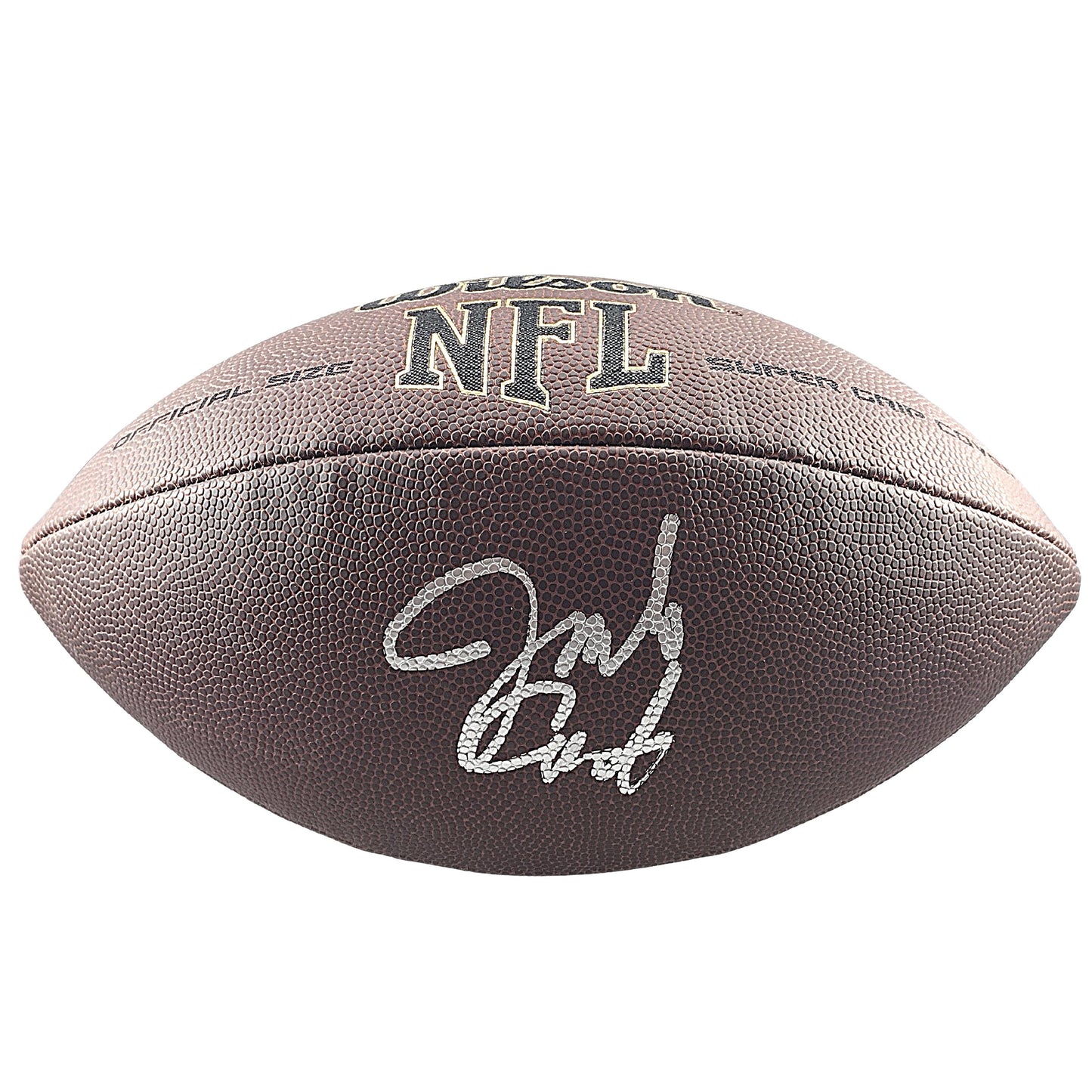 Footballs- Autographed- Jim Covert Signed NFL Wilson Super Grip Football Pittsburgh Panthers Beckett BAS Authentication 102
