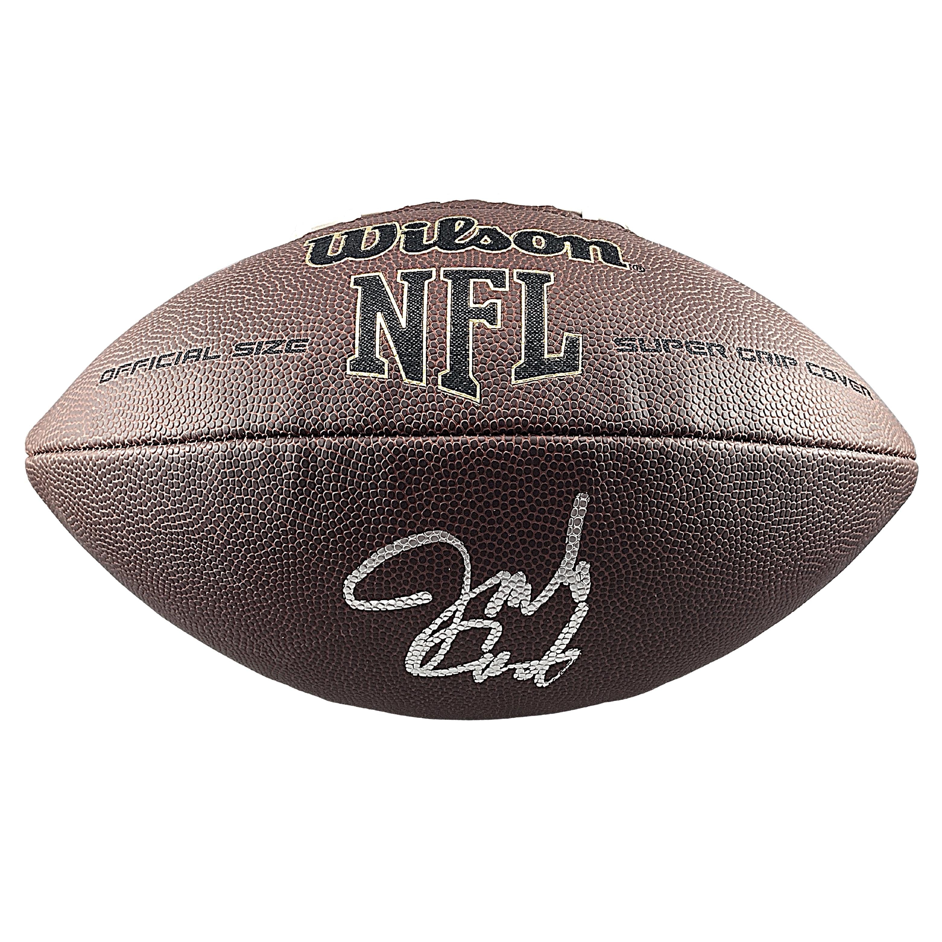 Jim Covert football autograph – angled display – Beckett COA