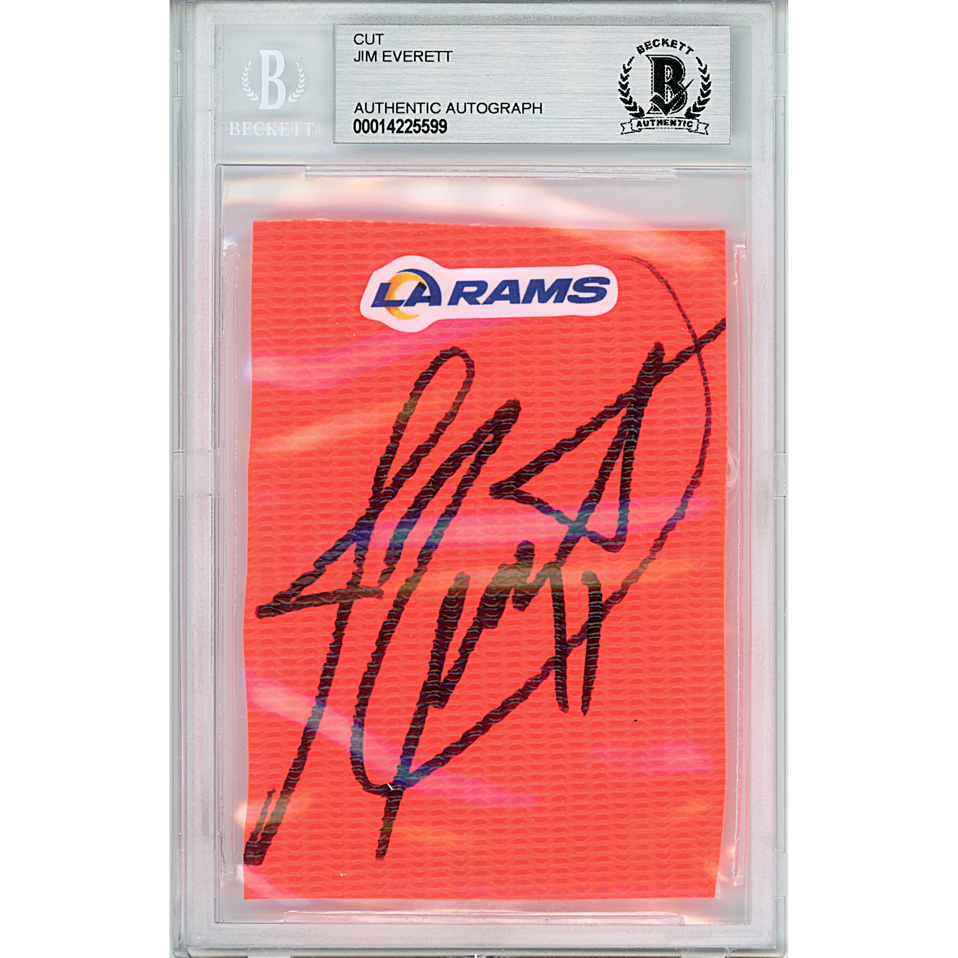 Jim Everett autographed trading card – full view – Beckett COA