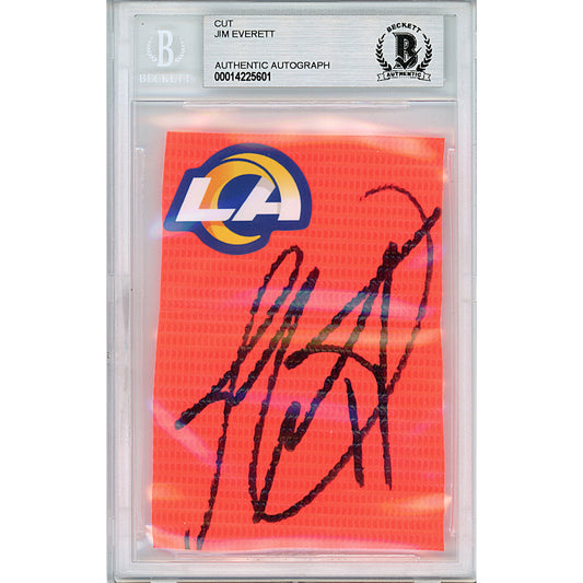 Football- Autographed- Jim Everett Signed Los Angeles Rams Logo Pylon Piece Beckett Encapsulation Slabbed 00014225601 - 101a
