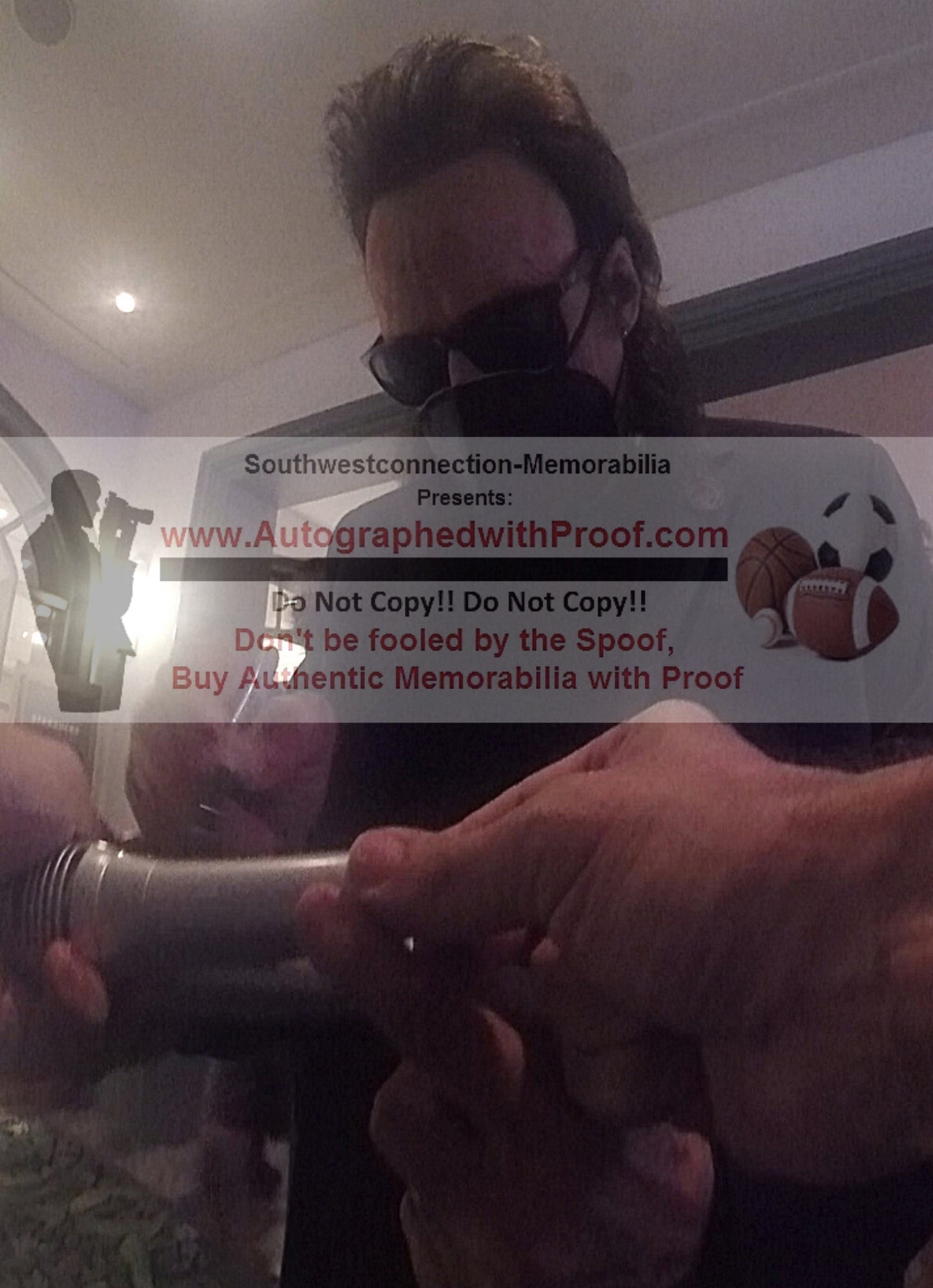 Microphones- Autographed- Jimmy Hart Signing Microphone WWE Wrestling Legend Beckett BAS Authentication Exact Proof 2