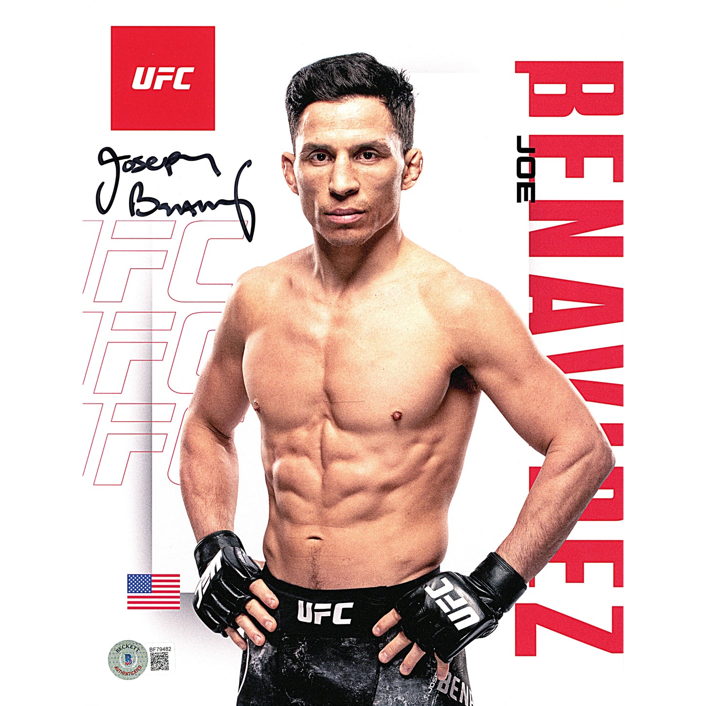 UFC- Autographed- Joe Benavidez Signed UFC 8.5x11 Inch Promotional Photo Beckett Certified Authentic 101