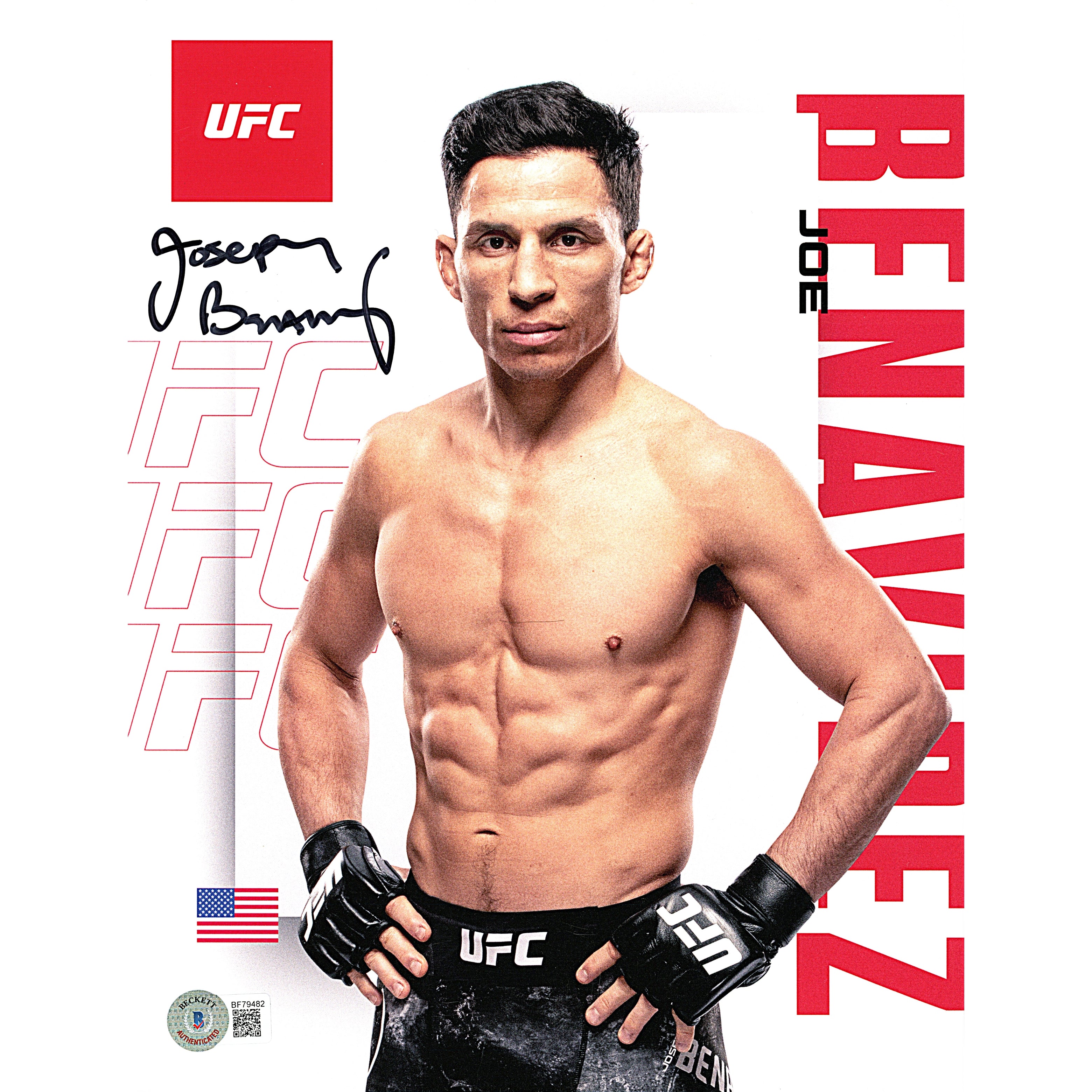 Joe Benavidez autographed trading card – full view – Beckett COA