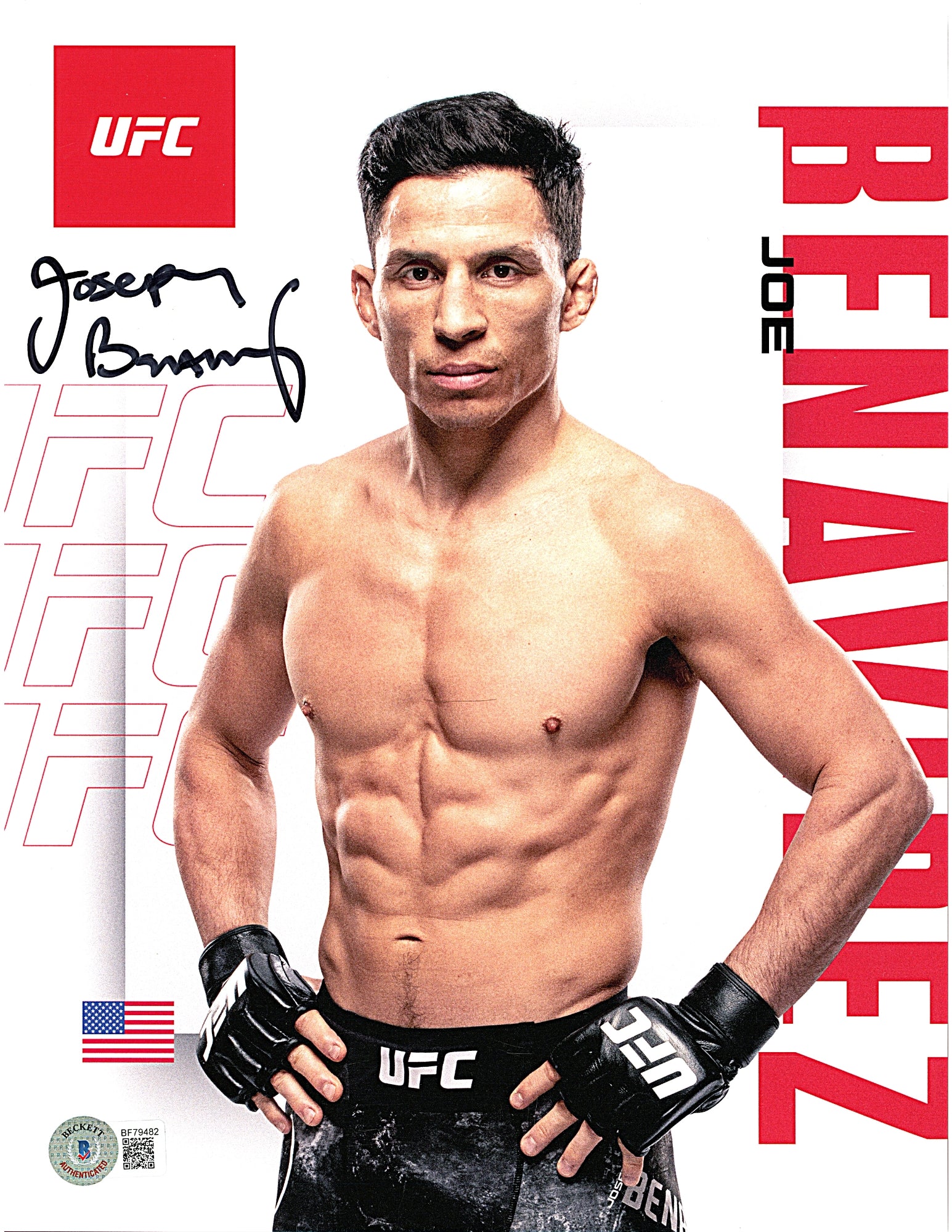 Joe Benavidez signed trading card – signature close-up – Beckett COA