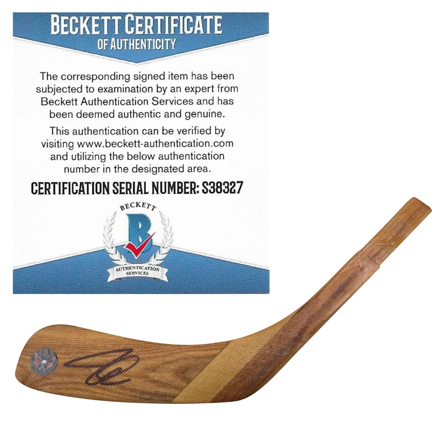 Hockey Stick Blades-Autographed - John Carlson Signed Washington Capitals Hockey Stick Blade, Proof - Beckett BAS 101