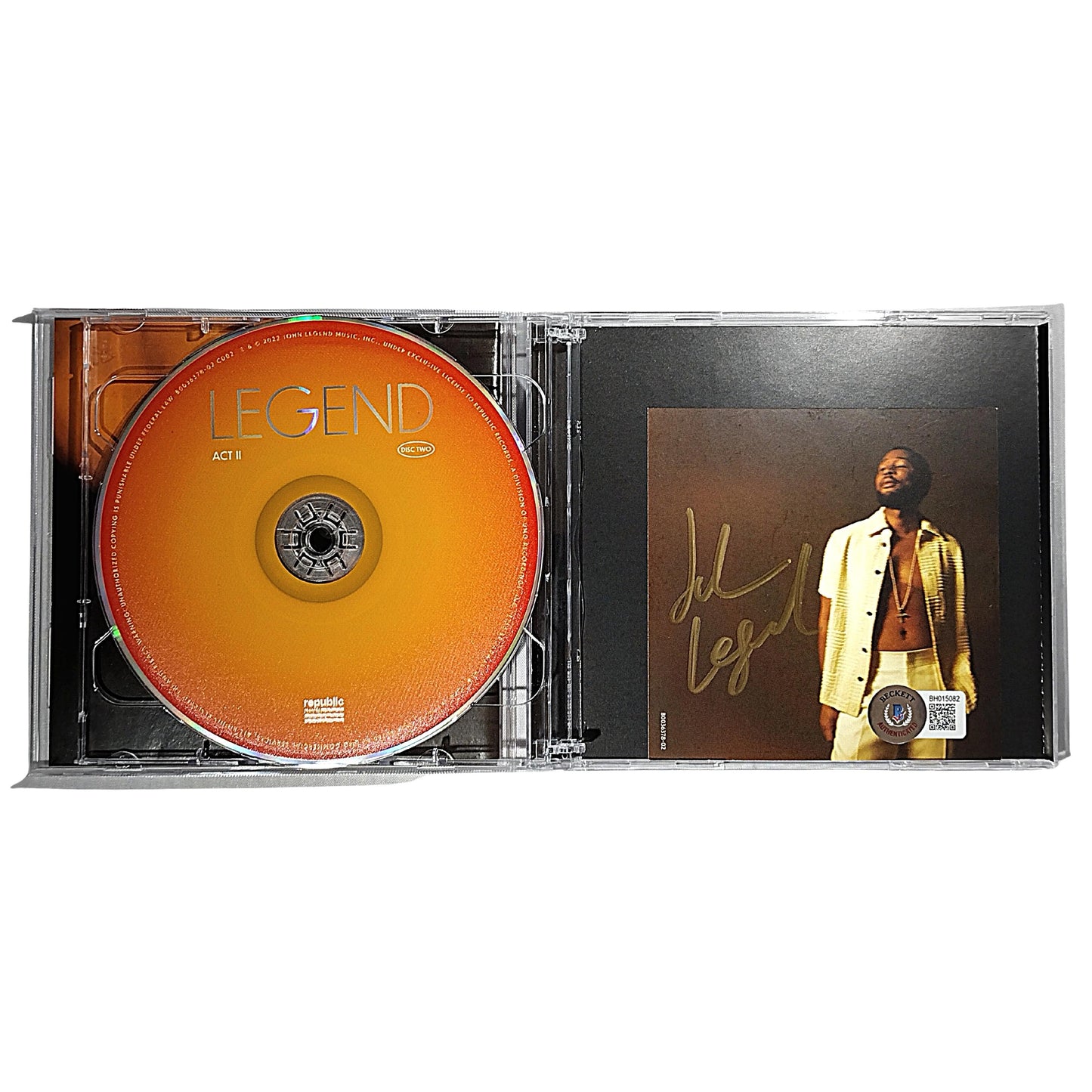 Music- Autographed- John Legend Signed Legend CD Cover Insert with Compact Disc Beckett Authentication 104