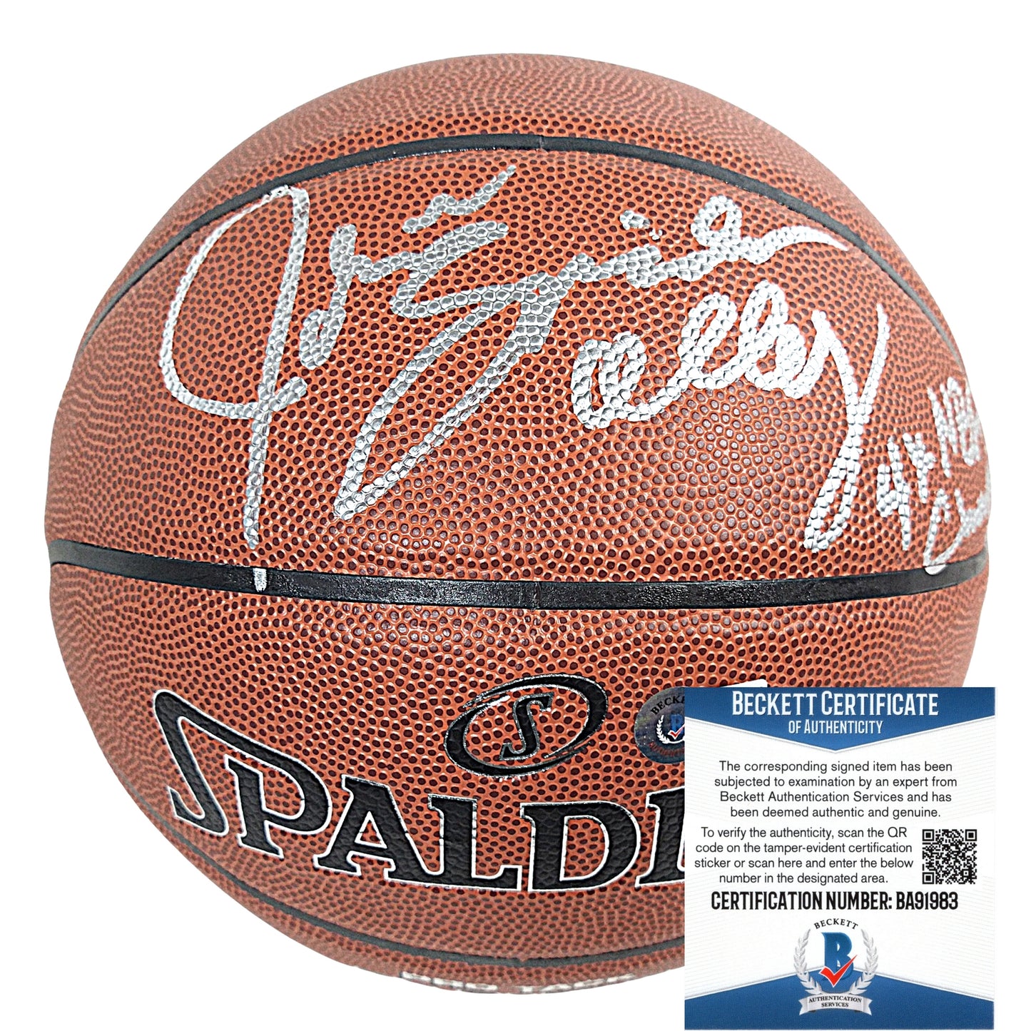 Basketballs- Autographed- John Salley Signed NBA Spalding Basketball with 4X NBA Champion- Los Angeles Lakers- Proof Photo Beckett BAS Authentication 101