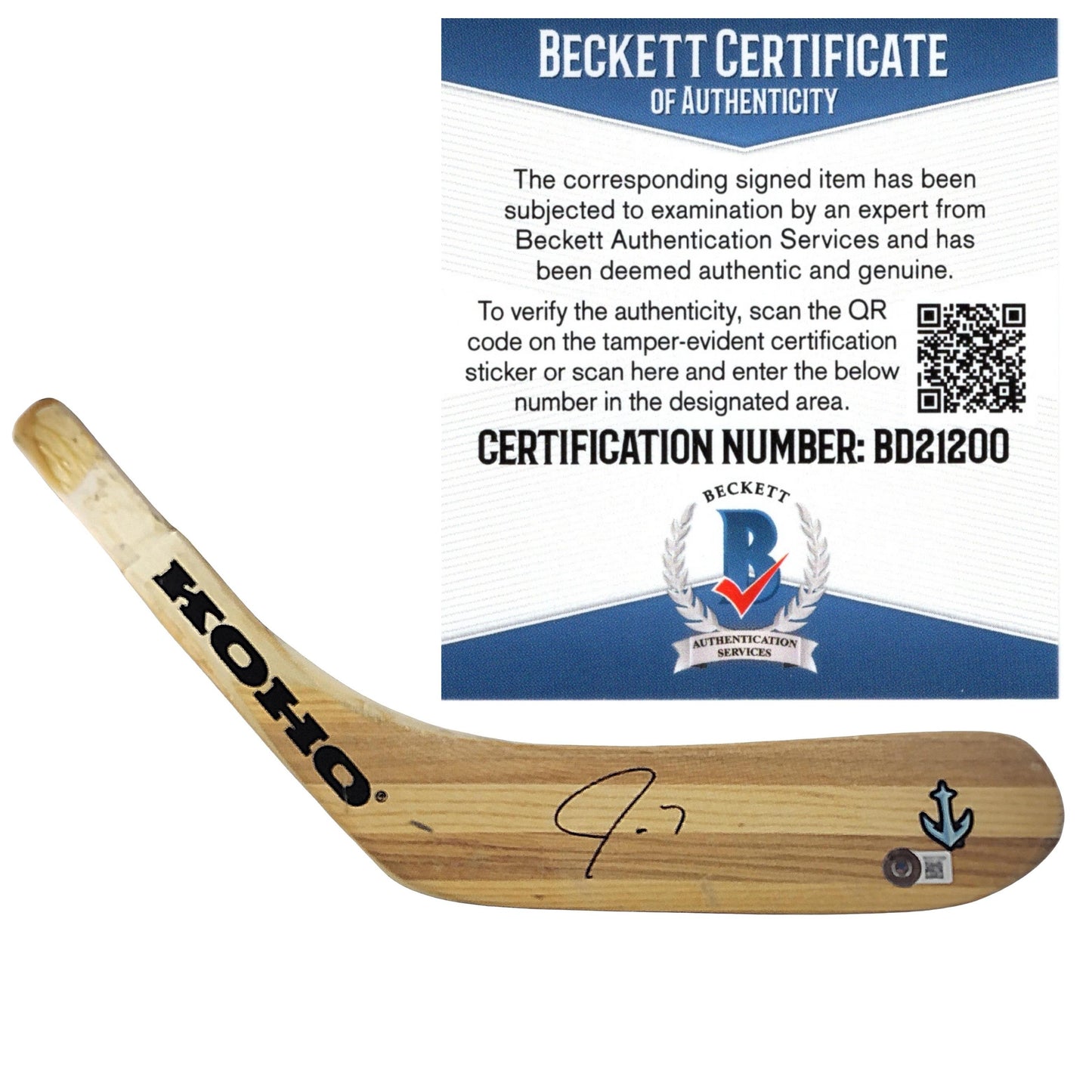 Hockey- Autographed- Jordan Eberle Signed Seattle Kraken Hockey Stick Blade Beckett BAS Authentication 501