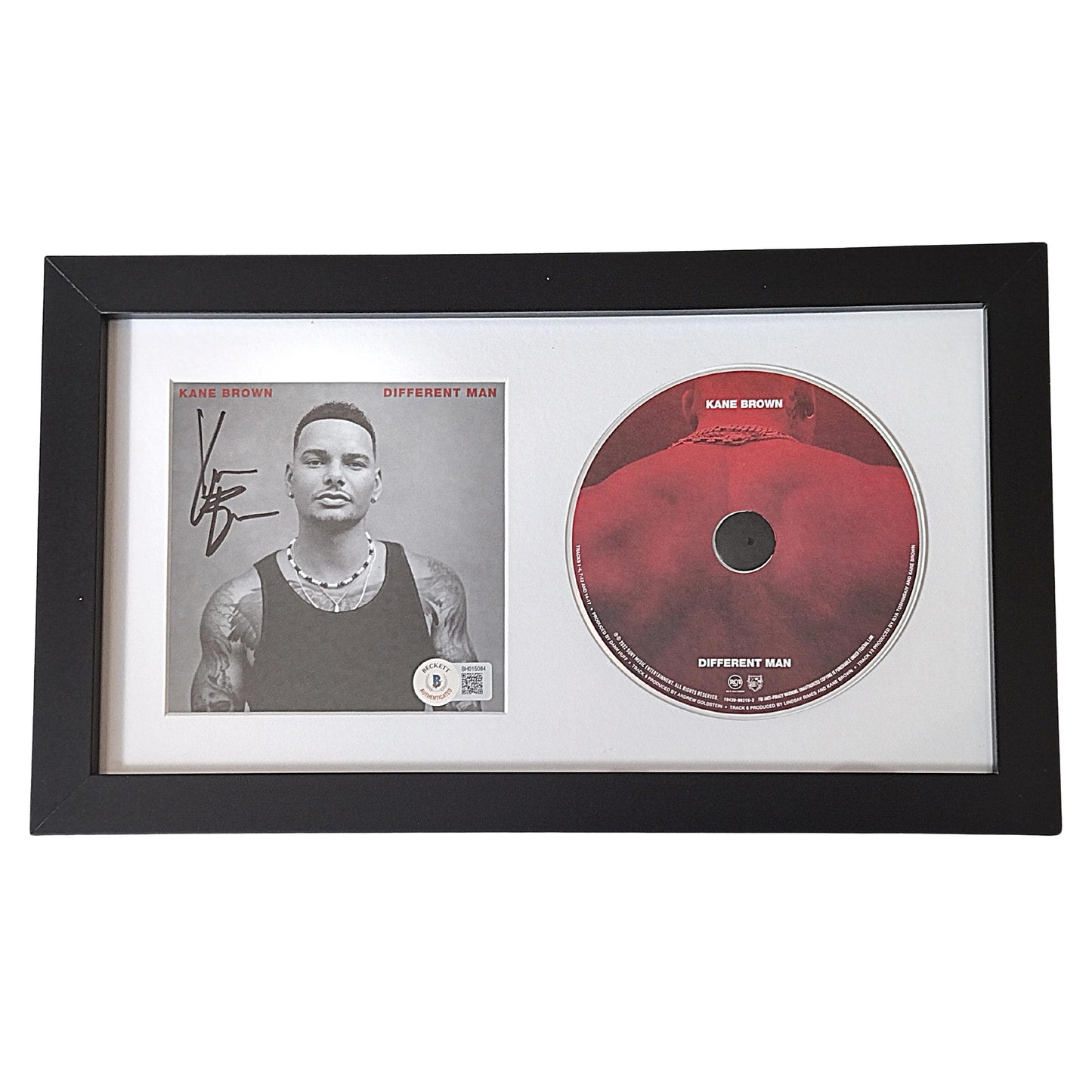 Music- Autographed- Kane Brown Signed Different Man CD Cover Framed Matted Wall Display Beckett Authentication 201
