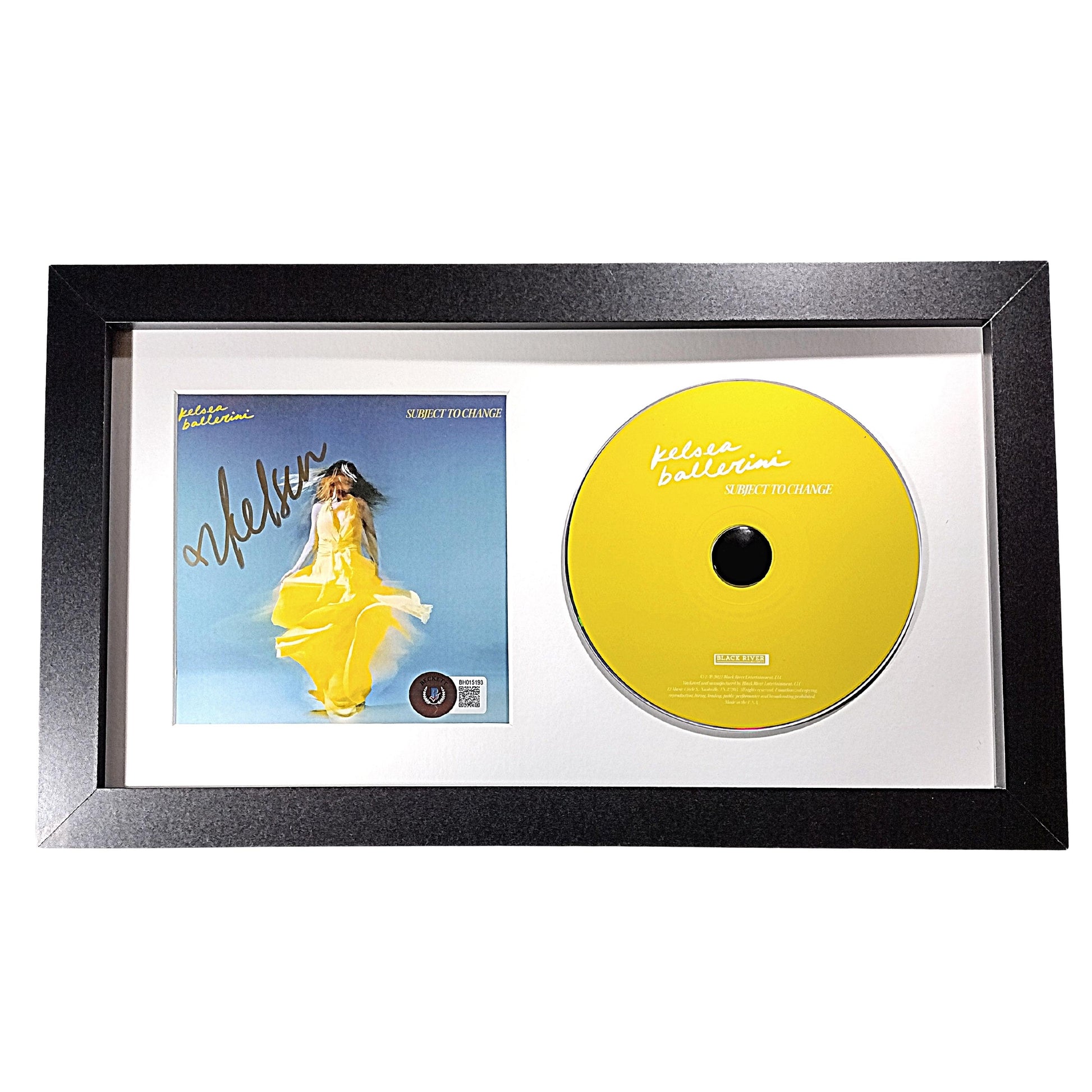 Music- Autographed- Kelsea Ballerini Signed Subject To Change Compact Disc Cover Framed Matted CD Wall Display Beckett Certified 201