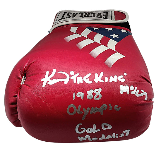 Boxing Gloves- Autographed- Kennedy The King McKinney Signed Everlast USA Flag Boxing Glove Proof Photo Beckett Authentication 101