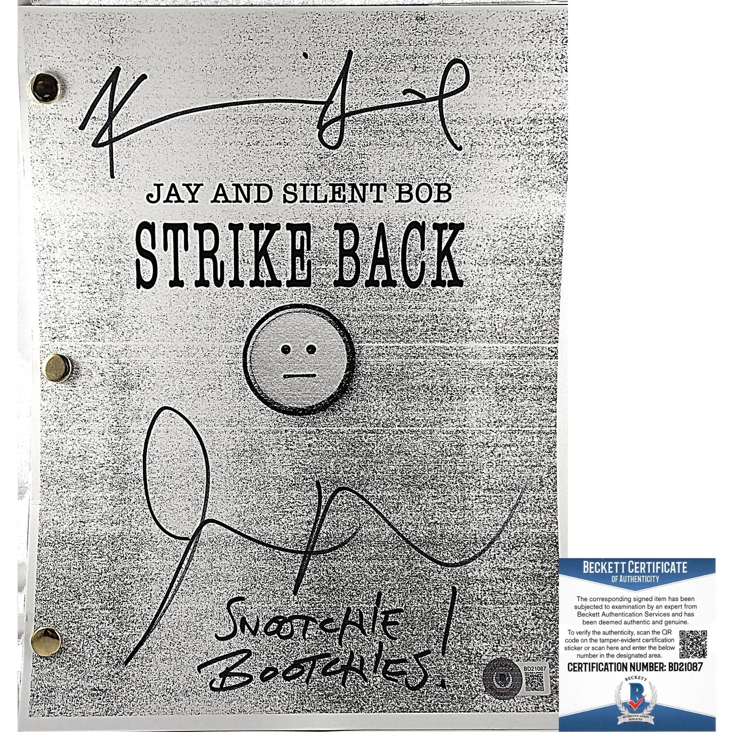 Hollywood- Autographed- Kevin Smith and Jay Mewes Signed Jay and Silent Bob Strike Back Full Movie Script Beckett Authentication 101