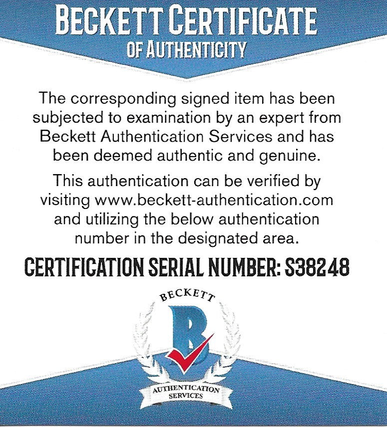 Larry Foote football autograph – angled display – Beckett COA