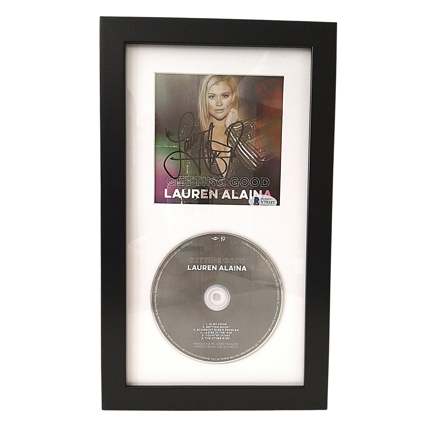 Music- Autographed- Lauren Alaina Signed Getting Good Framed Compact Disc CD Cover Insert Beckett BAS Authentication 101