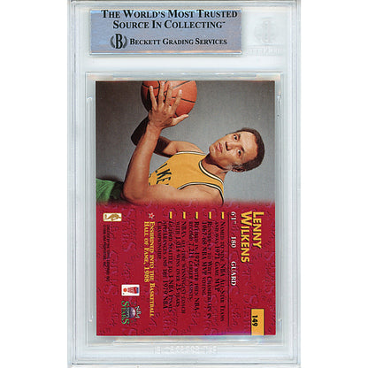 Basketballs- Autographed- Lenny Wilkens Signed Seattle SuperSonics 1996 Topps Stars Basketball Card Beckett Slabbed 00014998730 - 103