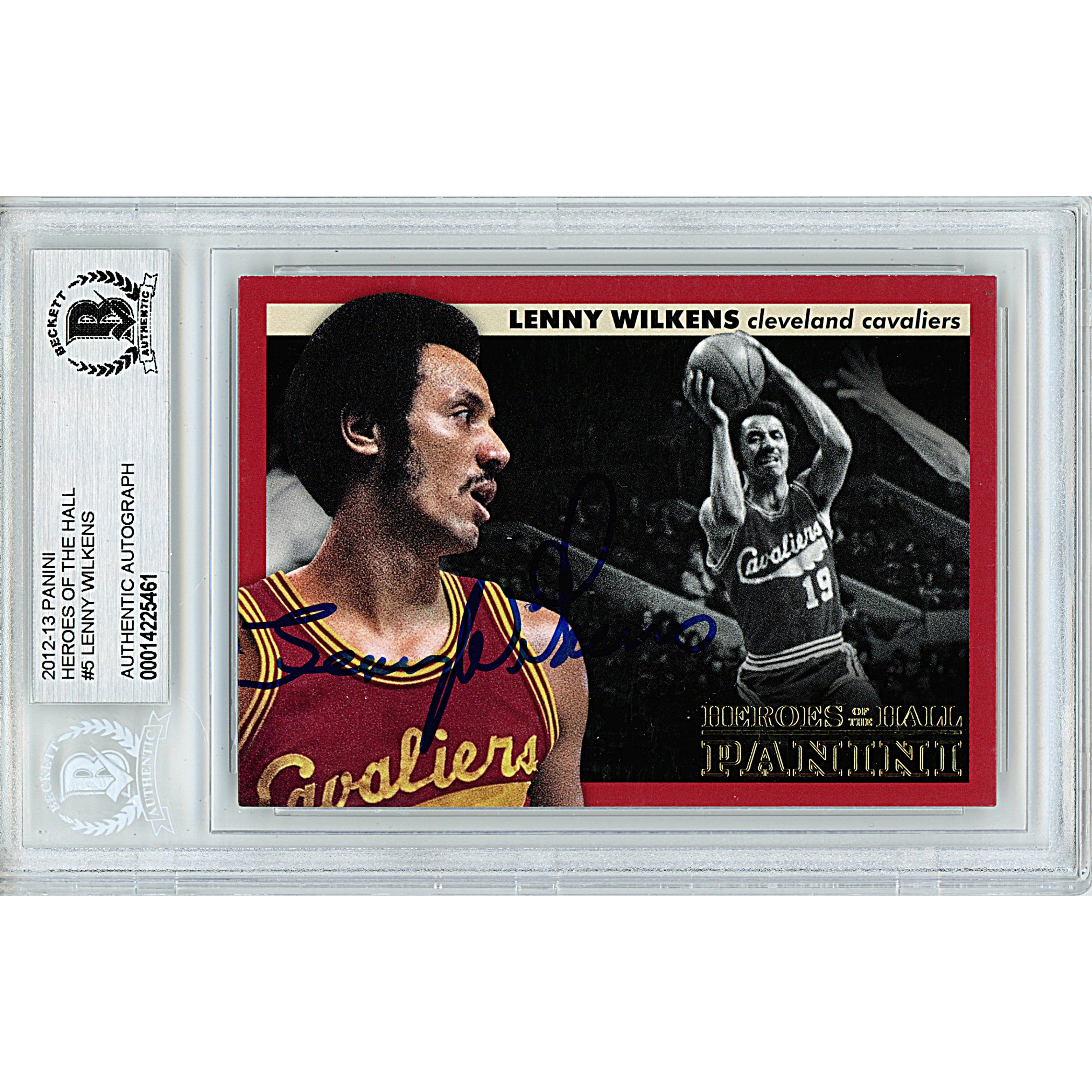 Lenny Wilkens autographed trading card – full view – Beckett COA