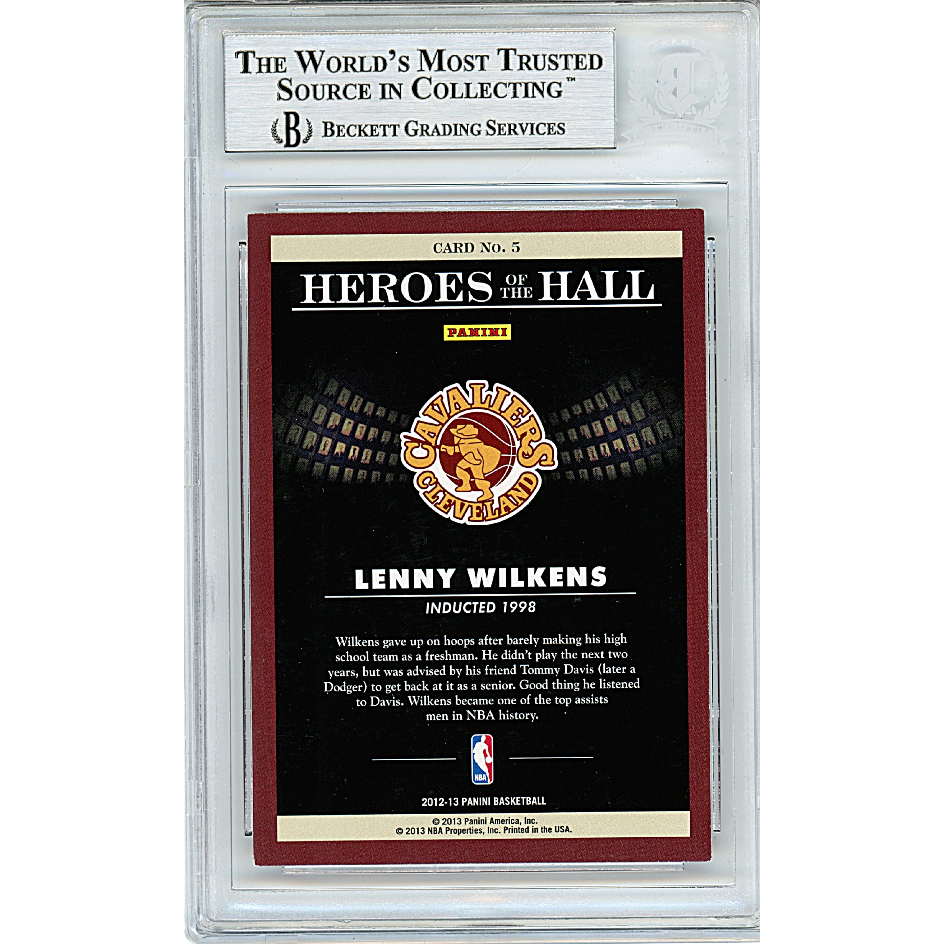 Lenny Wilkens auto trading card – authentication sticker – Beckett COA