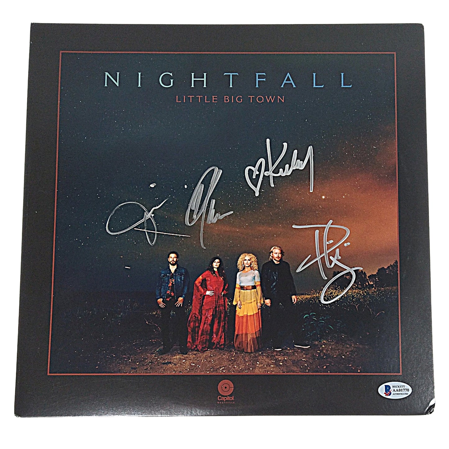 Music- Autographed- Little Big Town Signed Nightfall Vinyl Record Album Cover Beckett Authentication 102