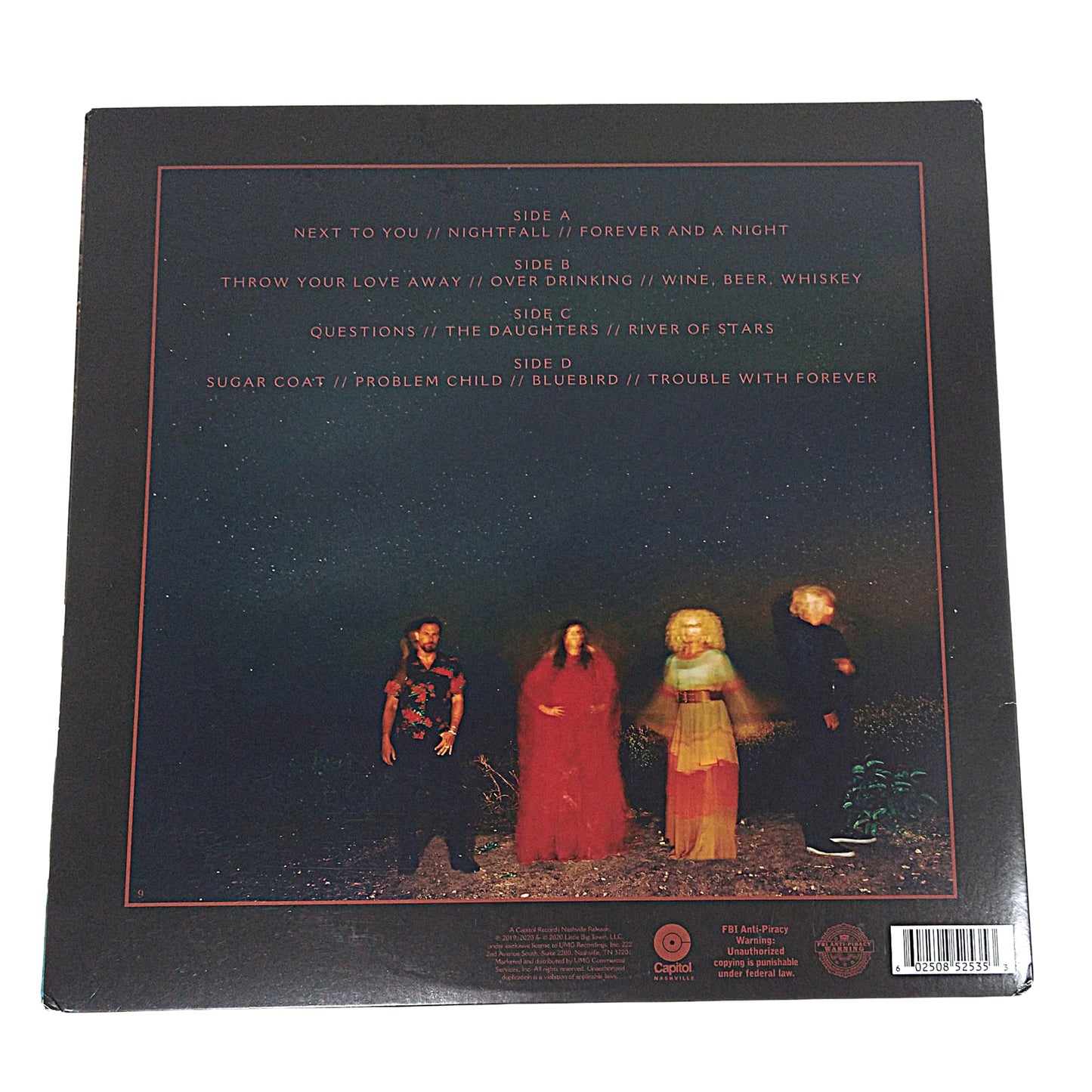 Music- Autographed- Little Big Town Signed Nightfall Vinyl Record Album Cover Beckett Authentication 105