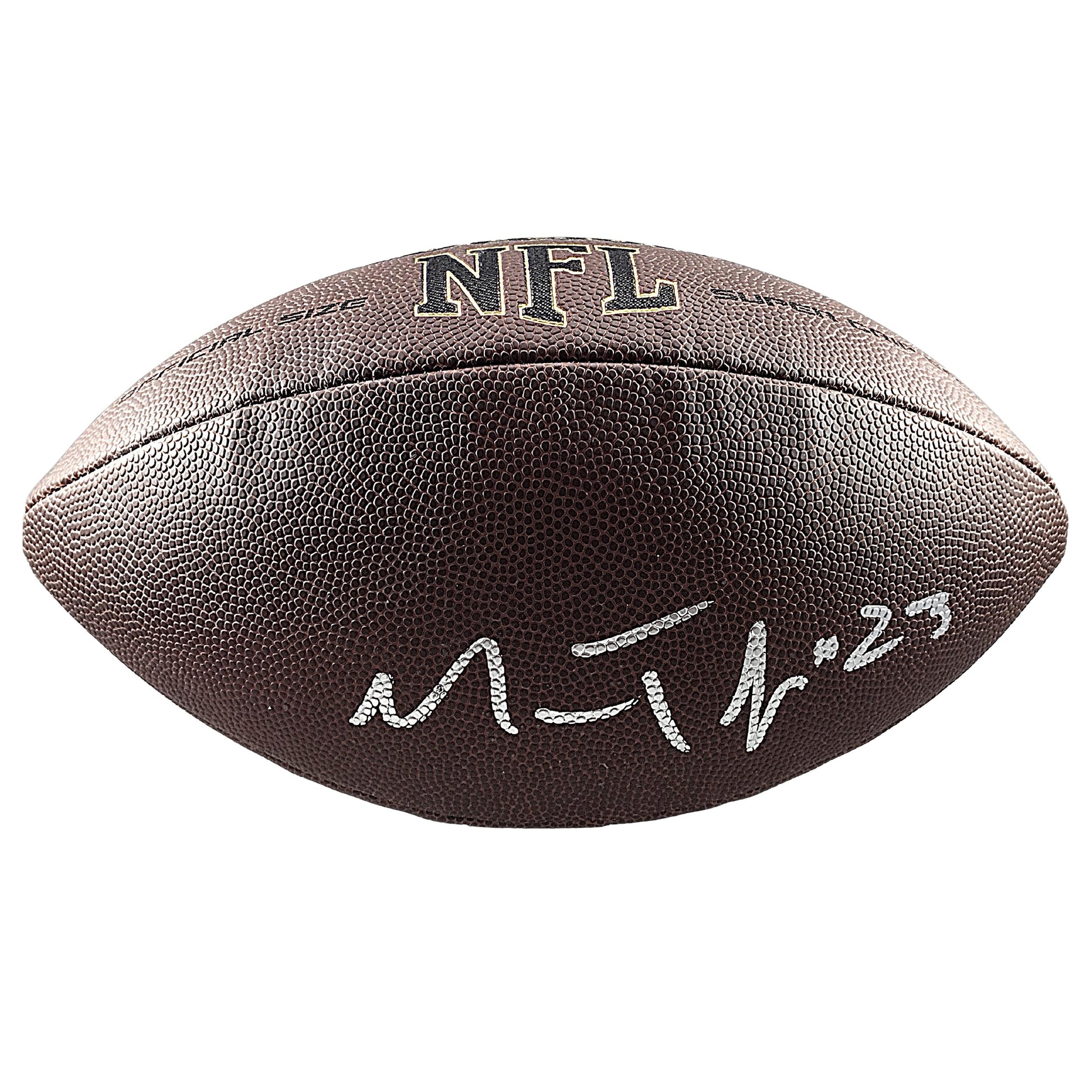 Footballs- Autographed- Marcus Trufant Signed NFL Wilson Super Grip Football Washington State Cougars Beckett BAS Authentication 102