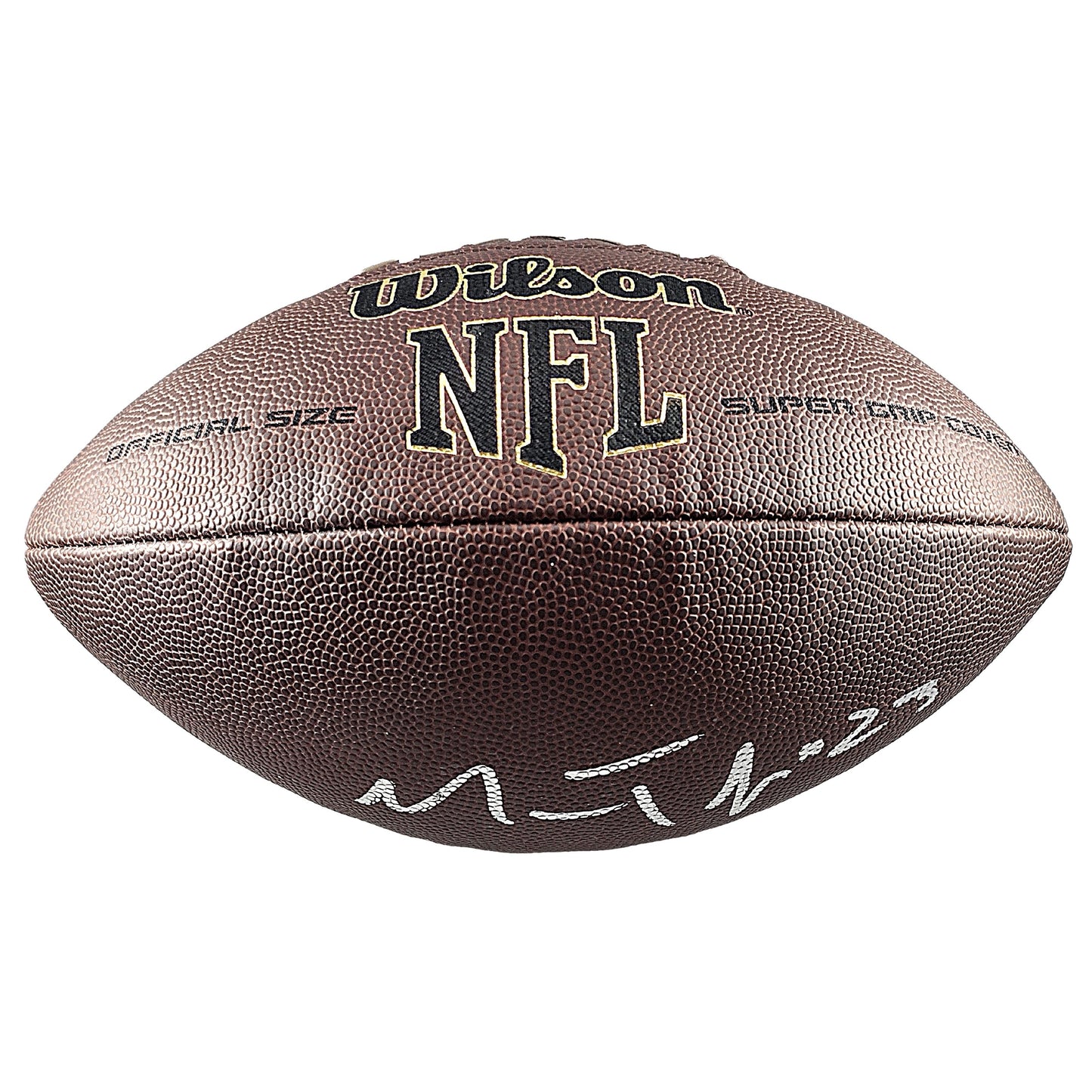Footballs- Autographed- Marcus Trufant Signed NFL Wilson Super Grip Football WSU Cougars Beckett BAS Authentication 103