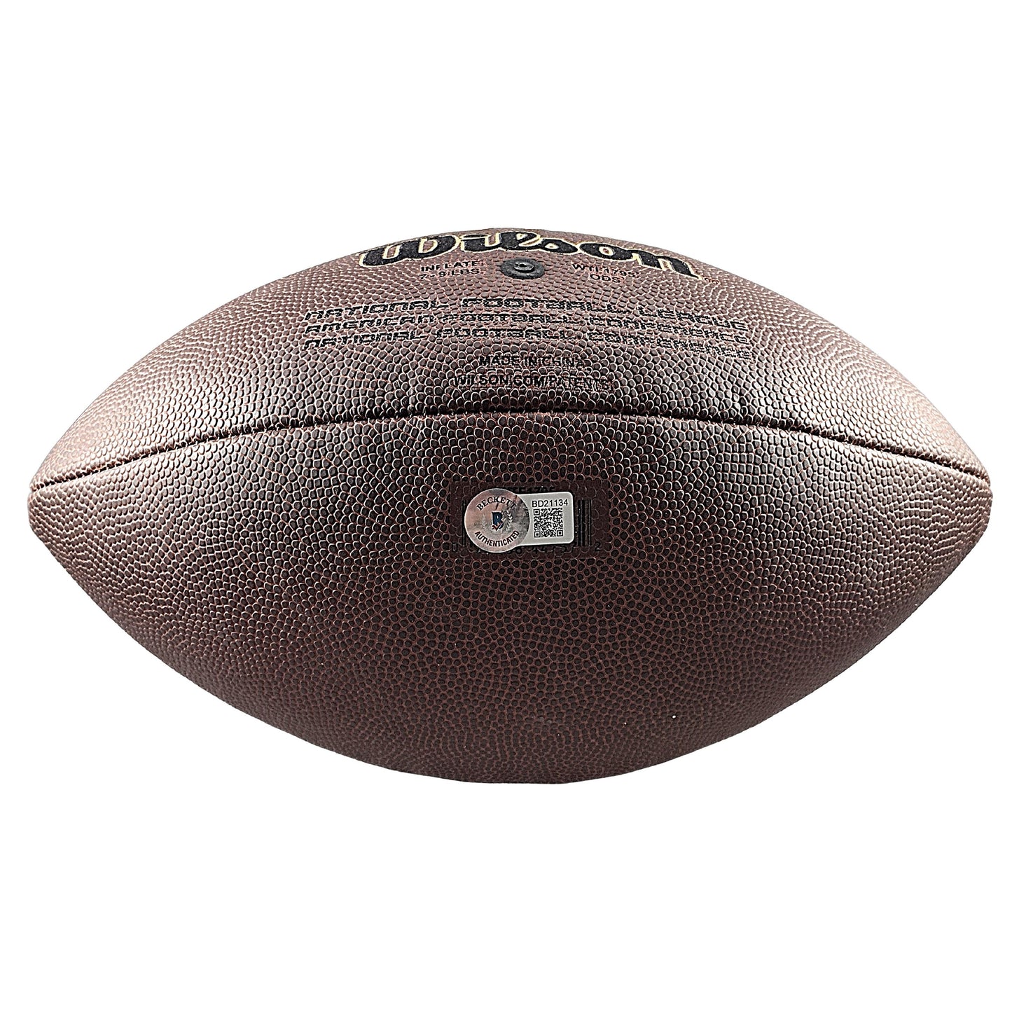 Footballs- Autographed- Marcus Trufant Signed NFL Wilson Super Grip Football Seattle Seahawks Beckett BAS Authentication 105