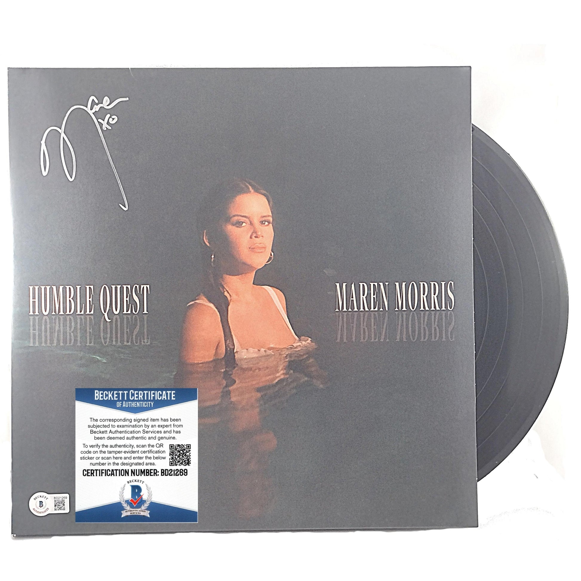 Music- Autographed- Maren Morris Signed Humble Quest Vinyl Record Album Cover Beckett BAS Authentication 101