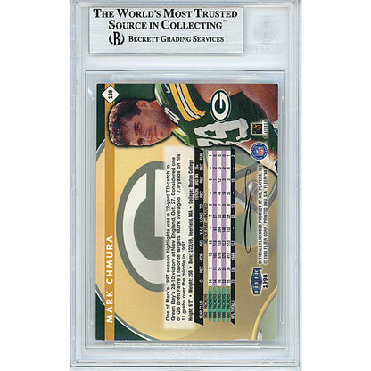 Mark Chmura Autographed Green Bay Packers 1998 Fleer Tradition Football Trading Card Beckett Slabbed