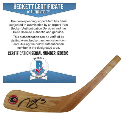 Hockey Stick Blades- Autographed- Mark Giordano Signed Calgary Flames Logo Hockey Stick Blade Beckett BAS 101