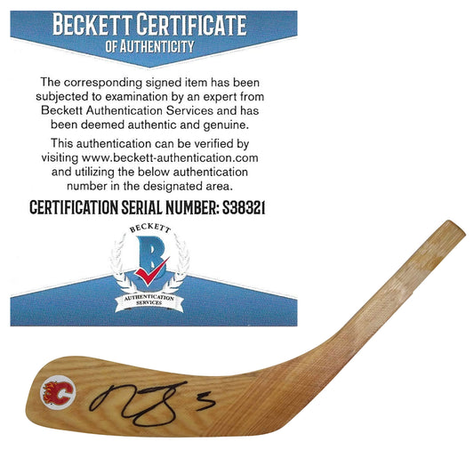 Hockey Stick Blades- Autographed- Mark Giordano Signed Calgary Flames Logo Hockey Stick Blade Proof Photo Beckett BAS 201