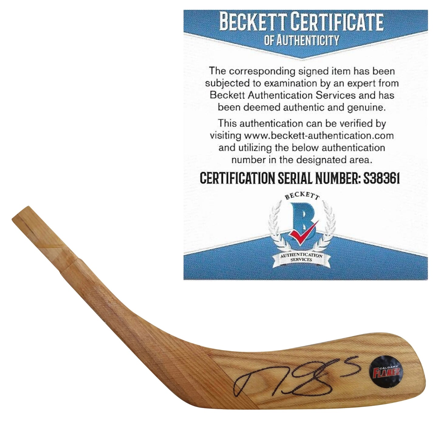 Hockey- Autographed- Mark Giordano Signed Calgary Flames Logo Hockey Stick Blade Proof Photo Beckett Authentication S38361 301