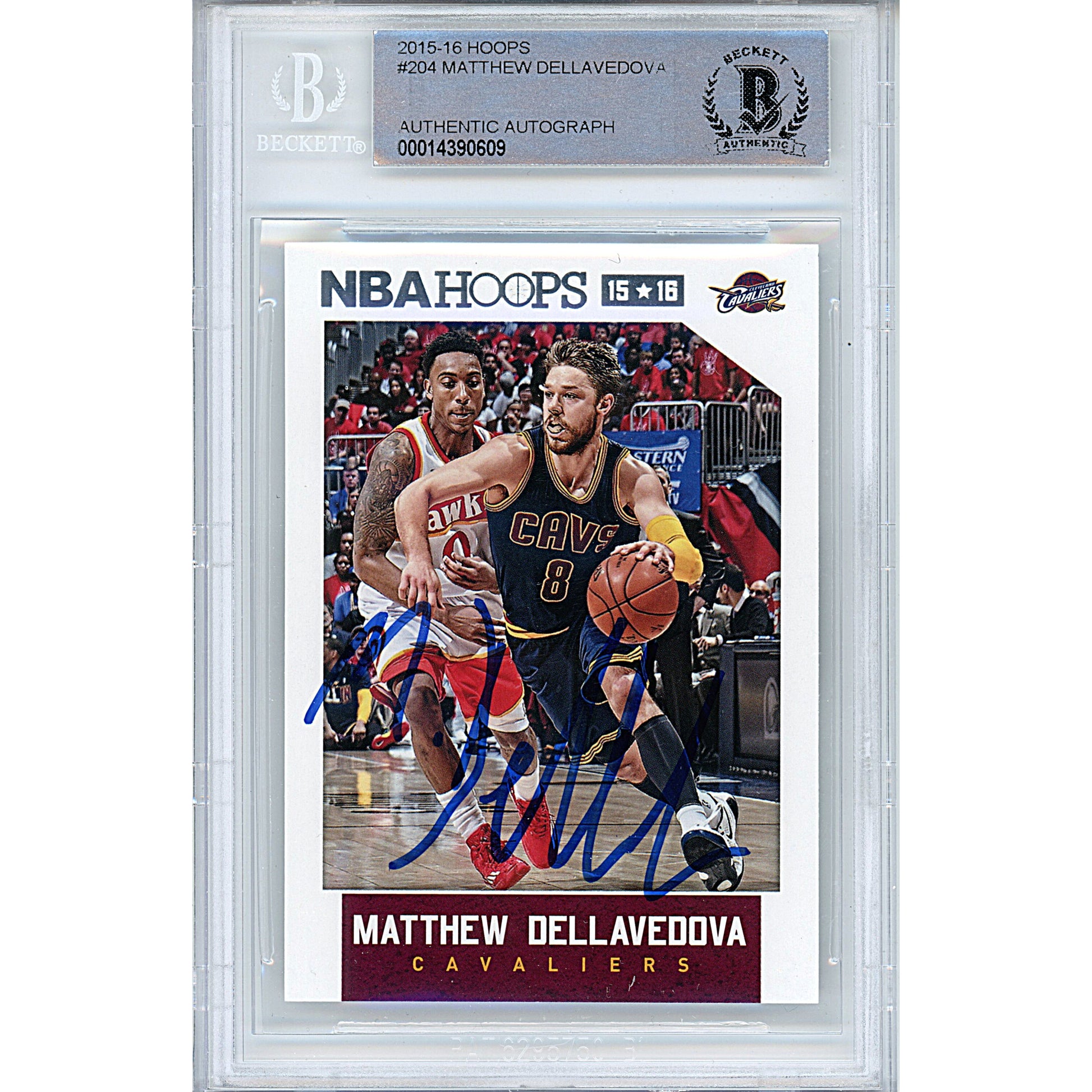 Basketballs- Autographed- Matthew Dellavedova Signed Cleveland Cavaliers 2015-2016 Hoops Basketball Card Beckett Slabbed 00014390609 - 101