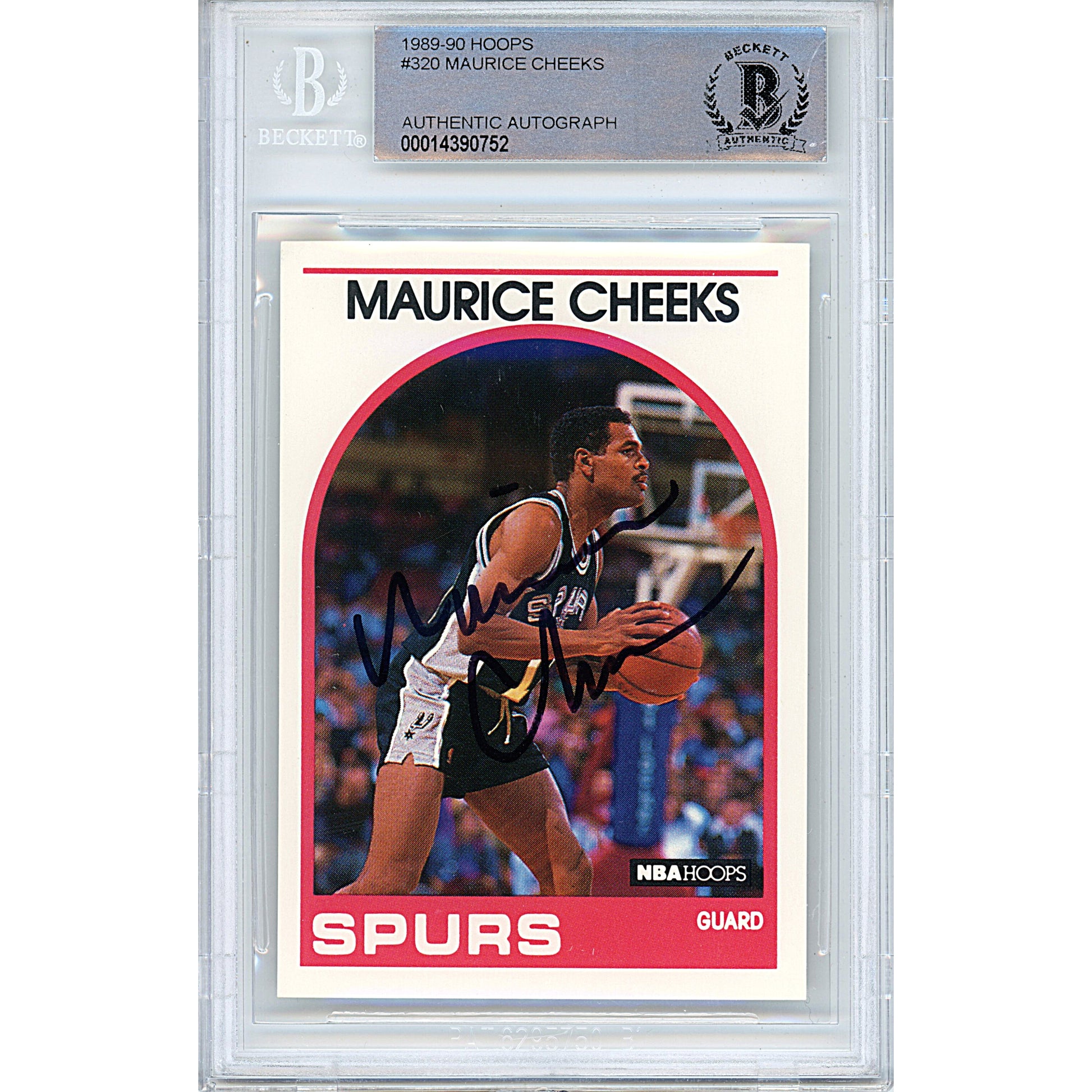 Basketballs- Autographed- Maurice Mo Cheeks Signed San Antonio Spurs 1989-1990 Hoops Basketball Card Beckett Slabbed 00014390752 - 101