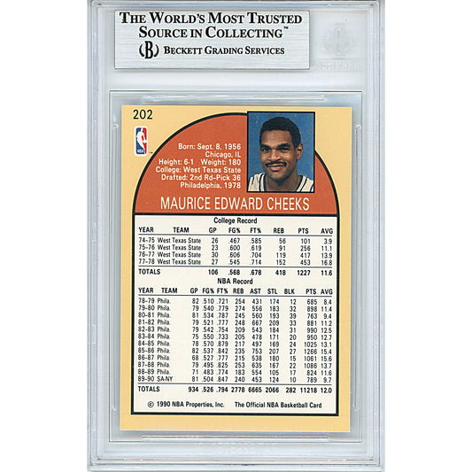 Basketballs- Autographed- Maurice Cheeks Signed New York Knicks 1990-1991 Hoops Basketball Card Beckett BAS Slabbed 00013190794 - 102