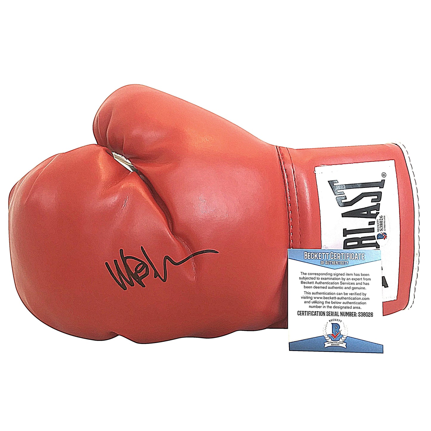 Boxing Gloves-Autographed - Michael Buffer Signed Red Everlast Boxing Glove, Proof - Beckett BAS 201a