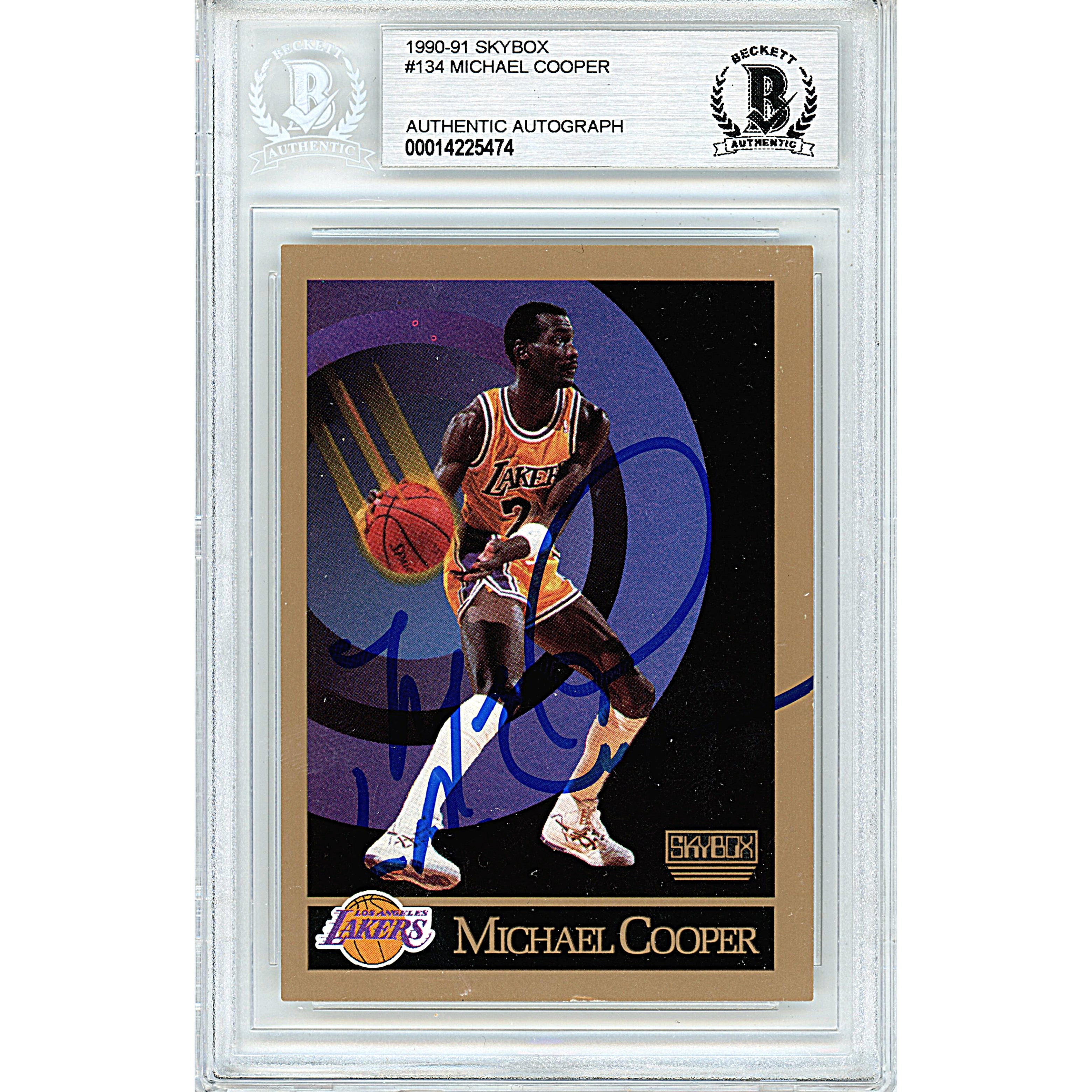 Michael Cooper autographed trading card – full view – Beckett COA