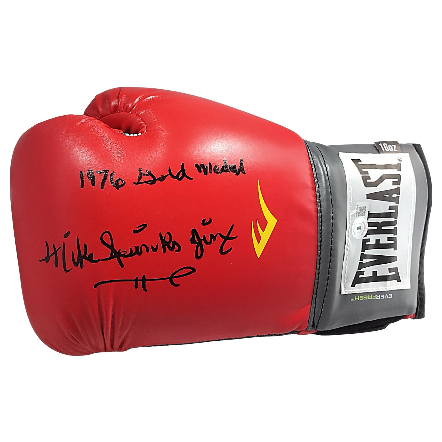 Boxing Gloves- Autographed- Michael Spinks Signed Everlast Left Handed Red Boxing Glove Beckett Authentication 101