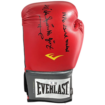 Boxing Gloves- Autographed- Michael Spinks Signed Everlast Left Handed Red Boxing Glove Beckett Authentication 102