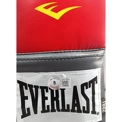 Boxing Gloves- Autographed- Michael Spinks Signed Everlast Left Handed Red Boxing Glove Beckett Authentication 103