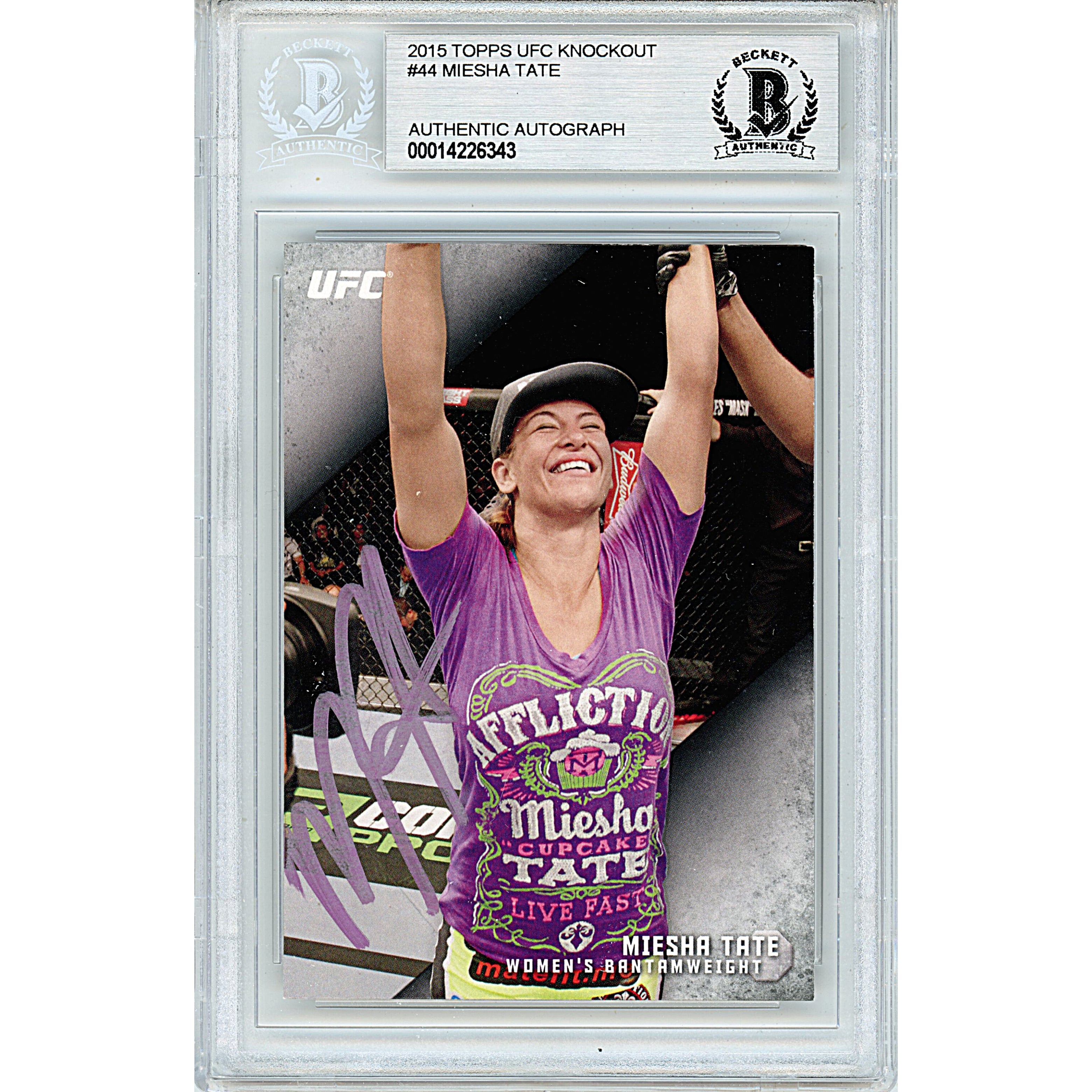 Miesha Tate autographed trading card – full view – Beckett COA