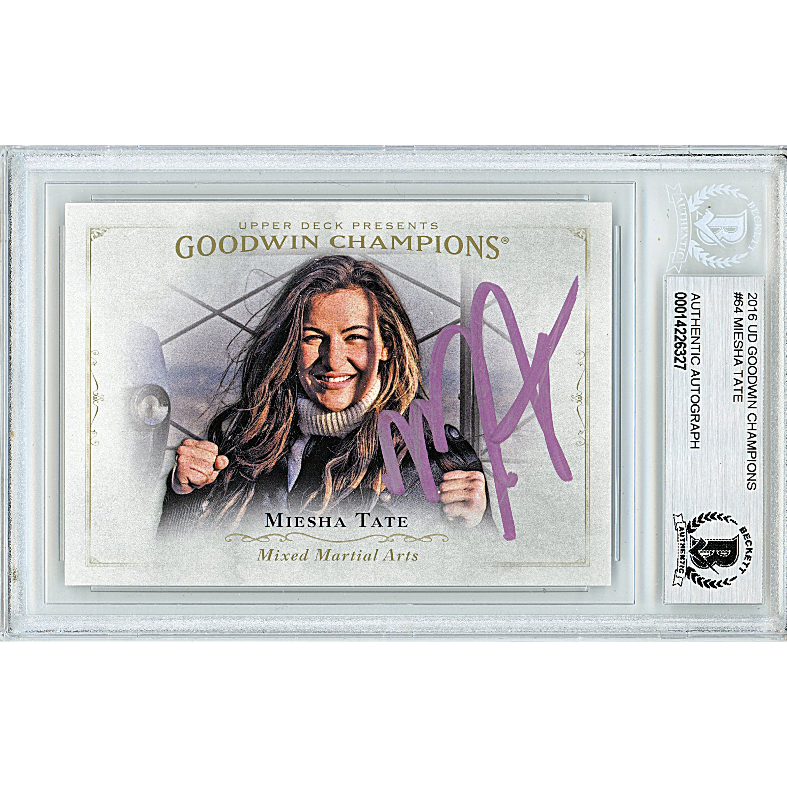 Miesha Tate autographed trading card – full view – Beckett COA
