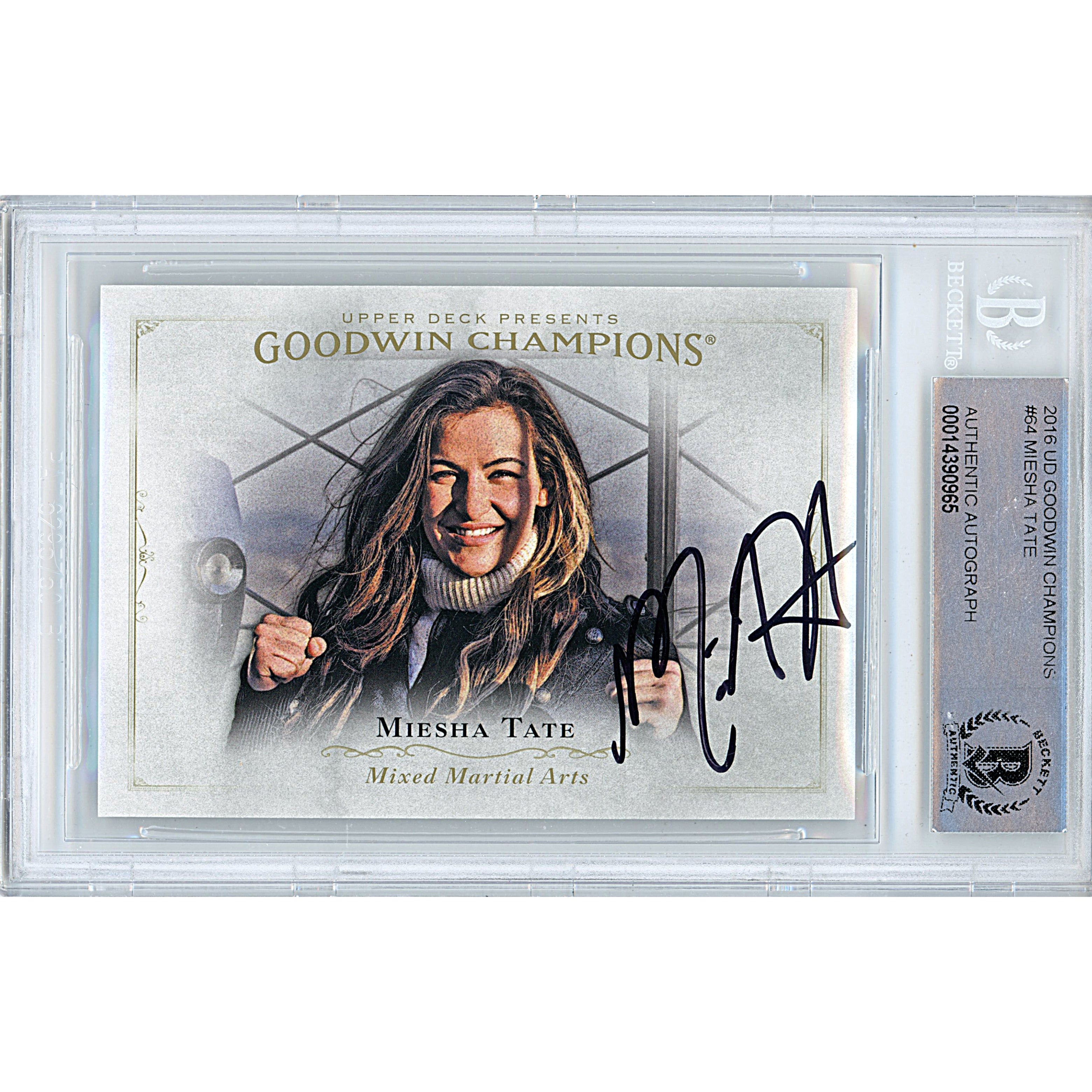 Miesha Tate autographed trading card – full view – Beckett COA
