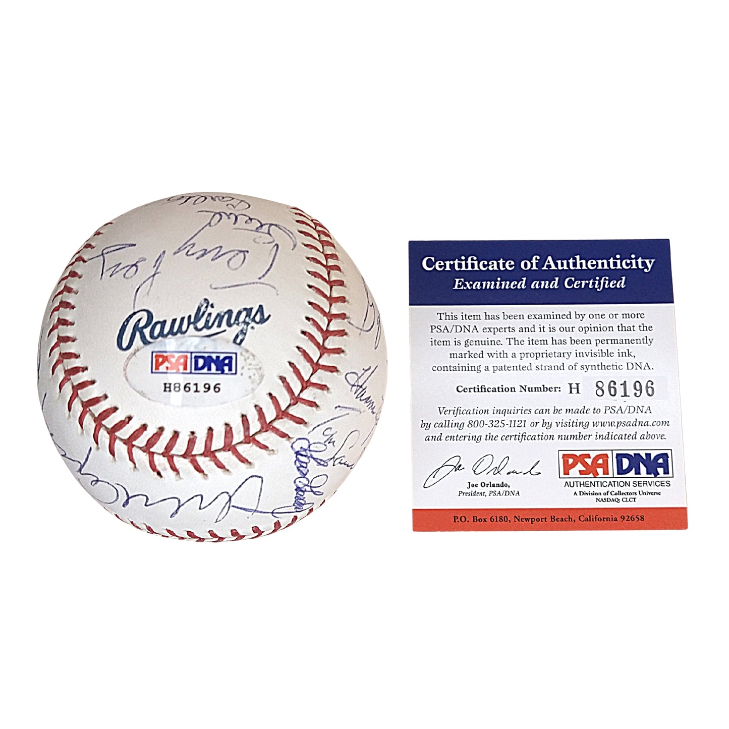 Baseballs- Autographed- Baseball Hall of Fame Multi Signed Cooperstown HOF Logo ROMLB Baseball 17 Sigs- Exact Proof Photos- Beckett BAS Authentication LOA 108