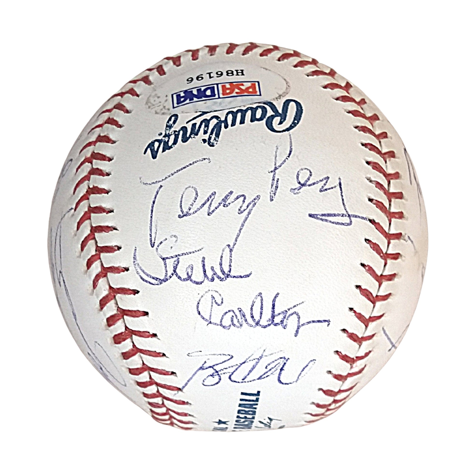 Baseballs- Autographed- Baseball Hall of Fame Multi Signed Cooperstown HOF Logo ROMLB Baseball 17 Sigs- Exact Proof Photos- Beckett BAS Authentication LOA 103