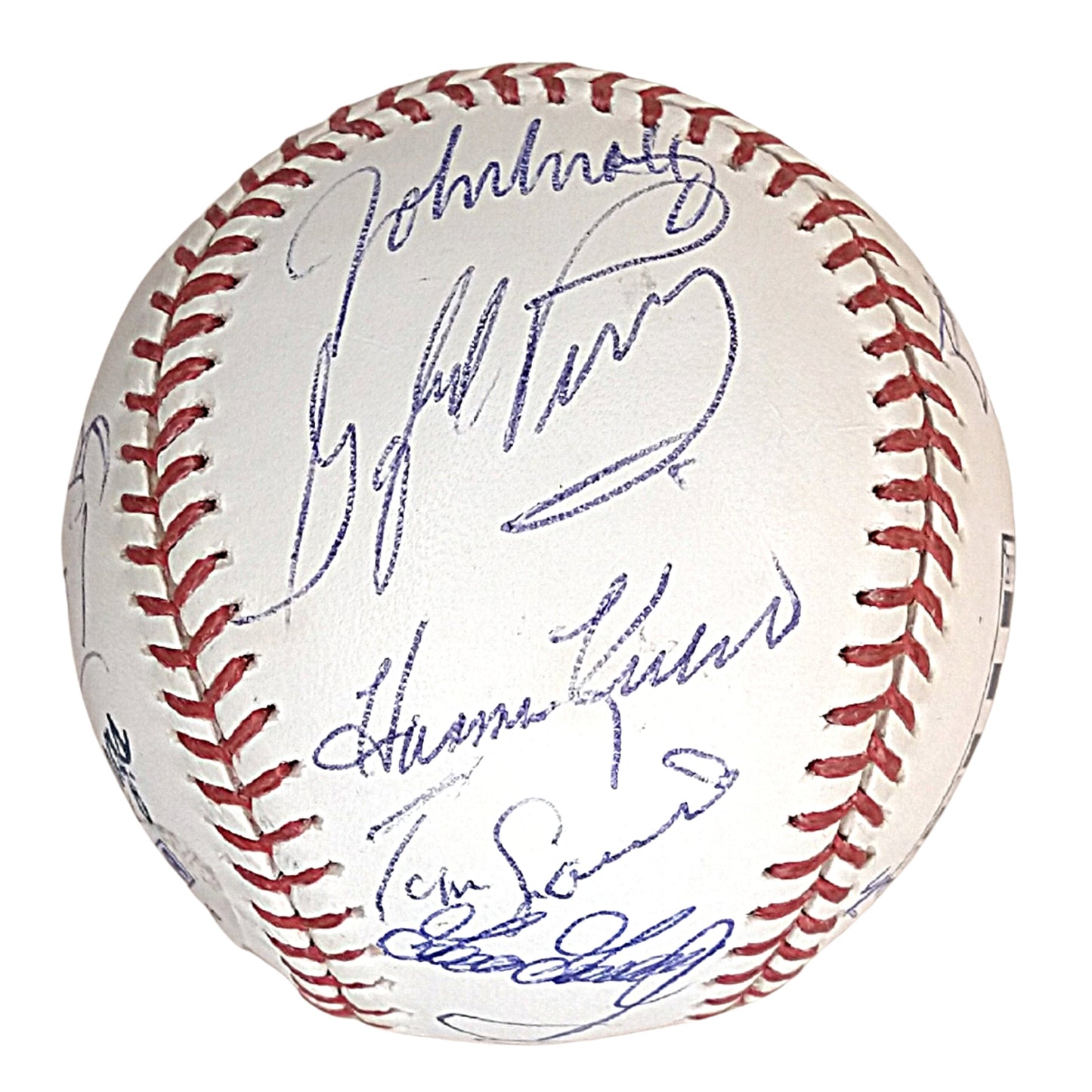 Baseballs- Autographed- Baseball Hall of Fame Multi Signed Cooperstown HOF Logo ROMLB Baseball 17 Sigs- Exact Proof Photos- Beckett BAS Authentication LOA 105