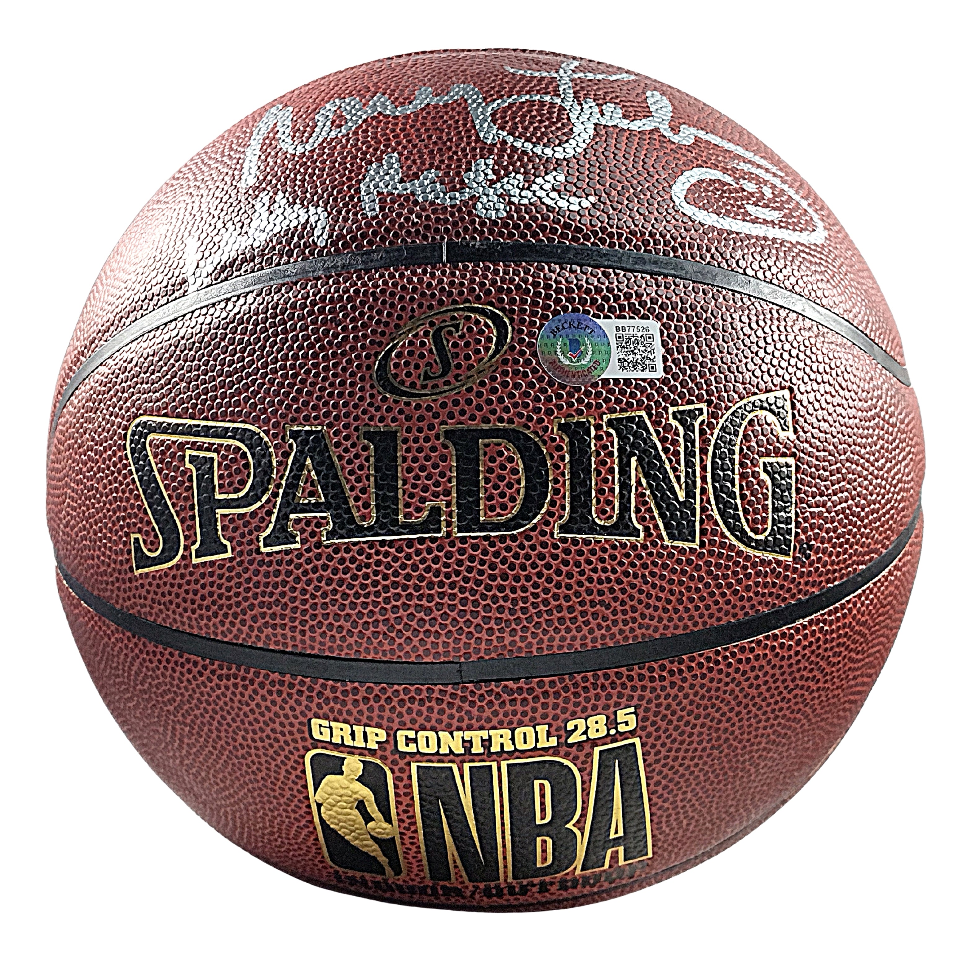 Nancy Lieberman signed basketball – signature close-up – Beckett COA
