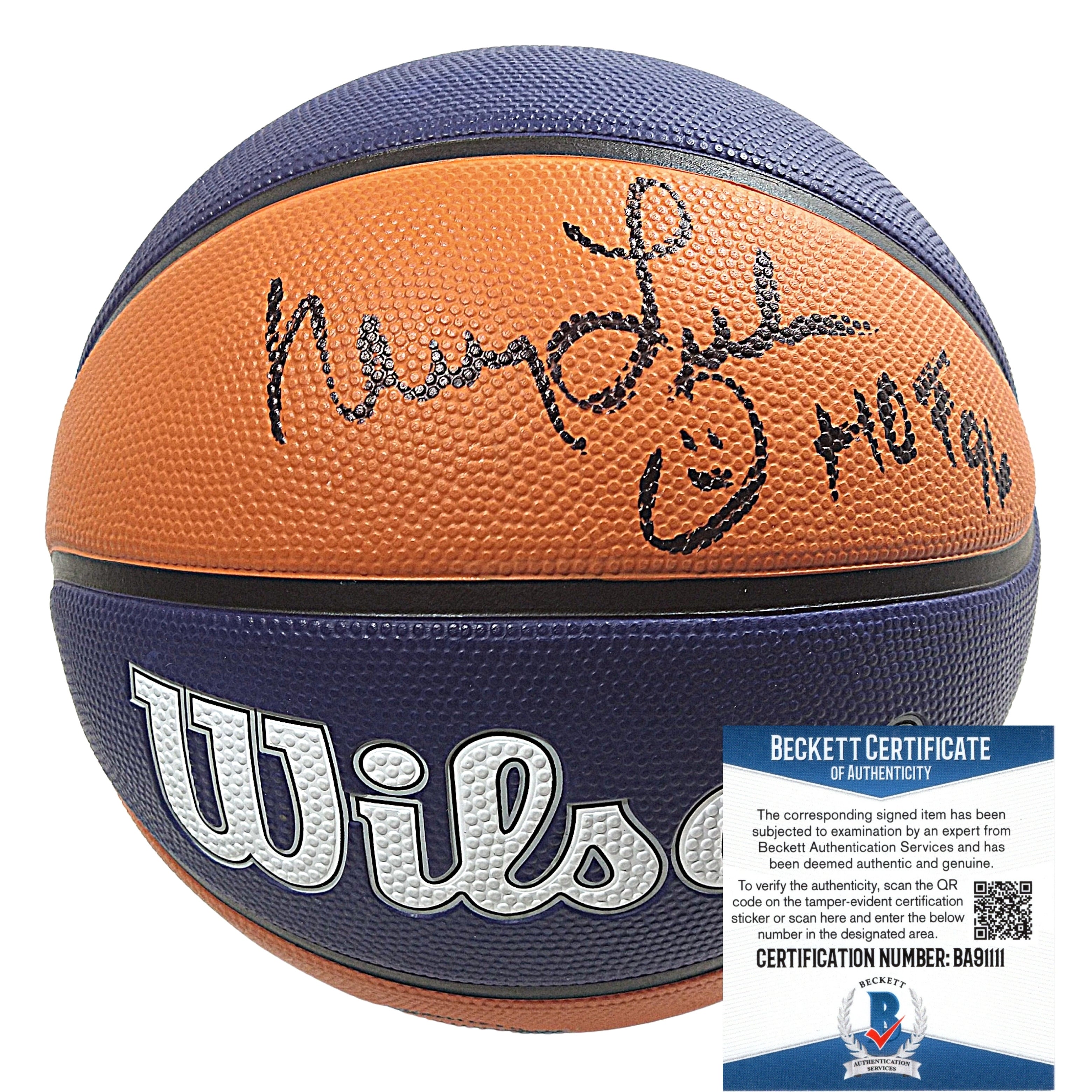 Nancy Lieberman autographed football – full view – Beckett COA