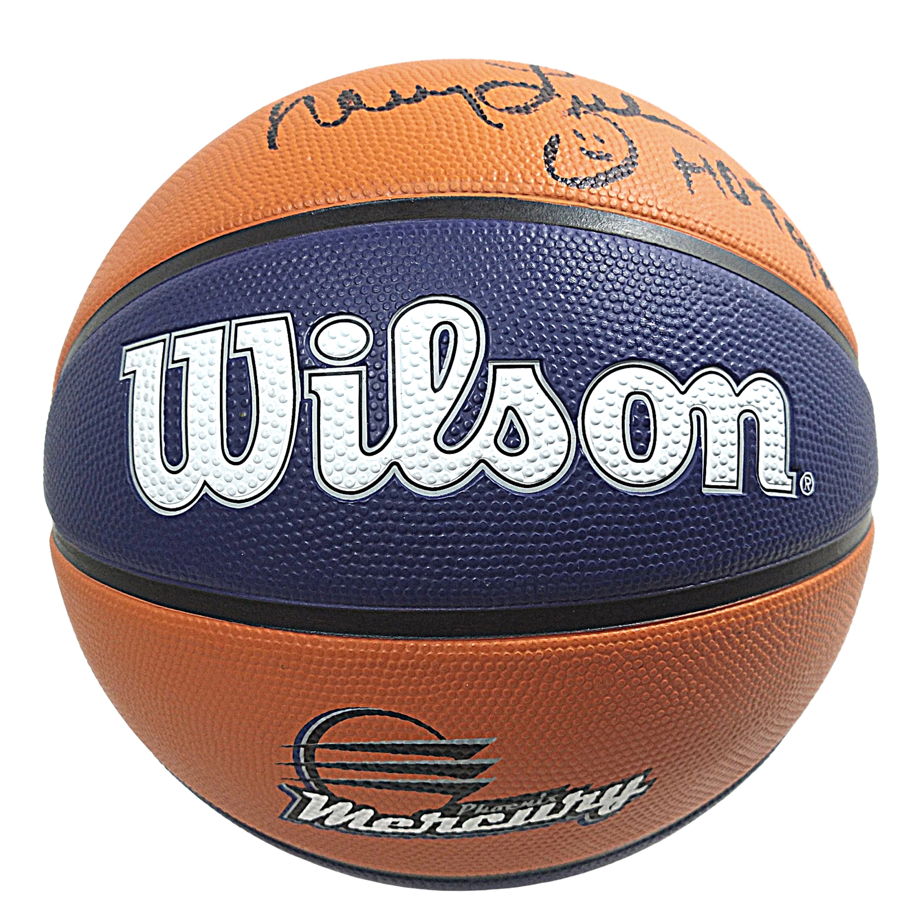 Nancy Lieberman autographed football – full view – Beckett COA