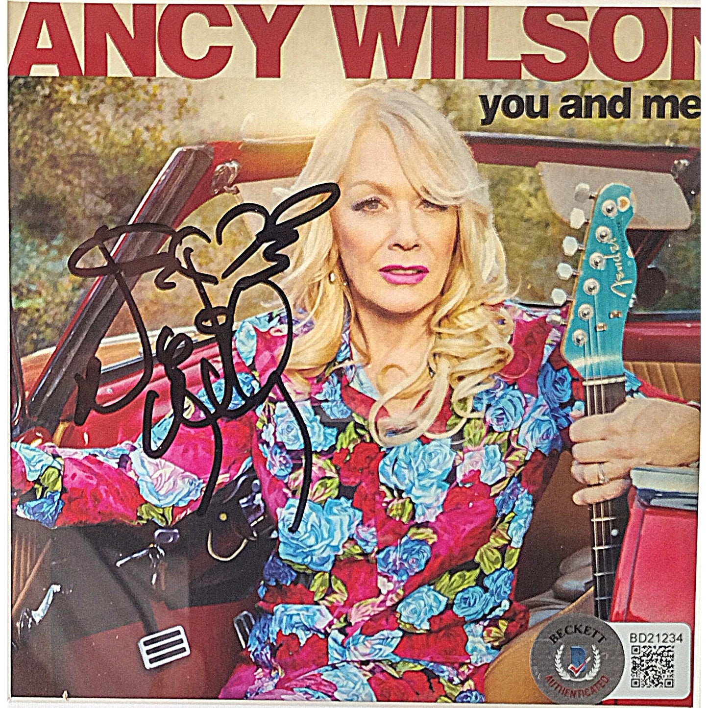 Music- Autographed- Nancy Wilson Signed You and Me CD Cover Framed and Matted Beckett BAS Authentication 103